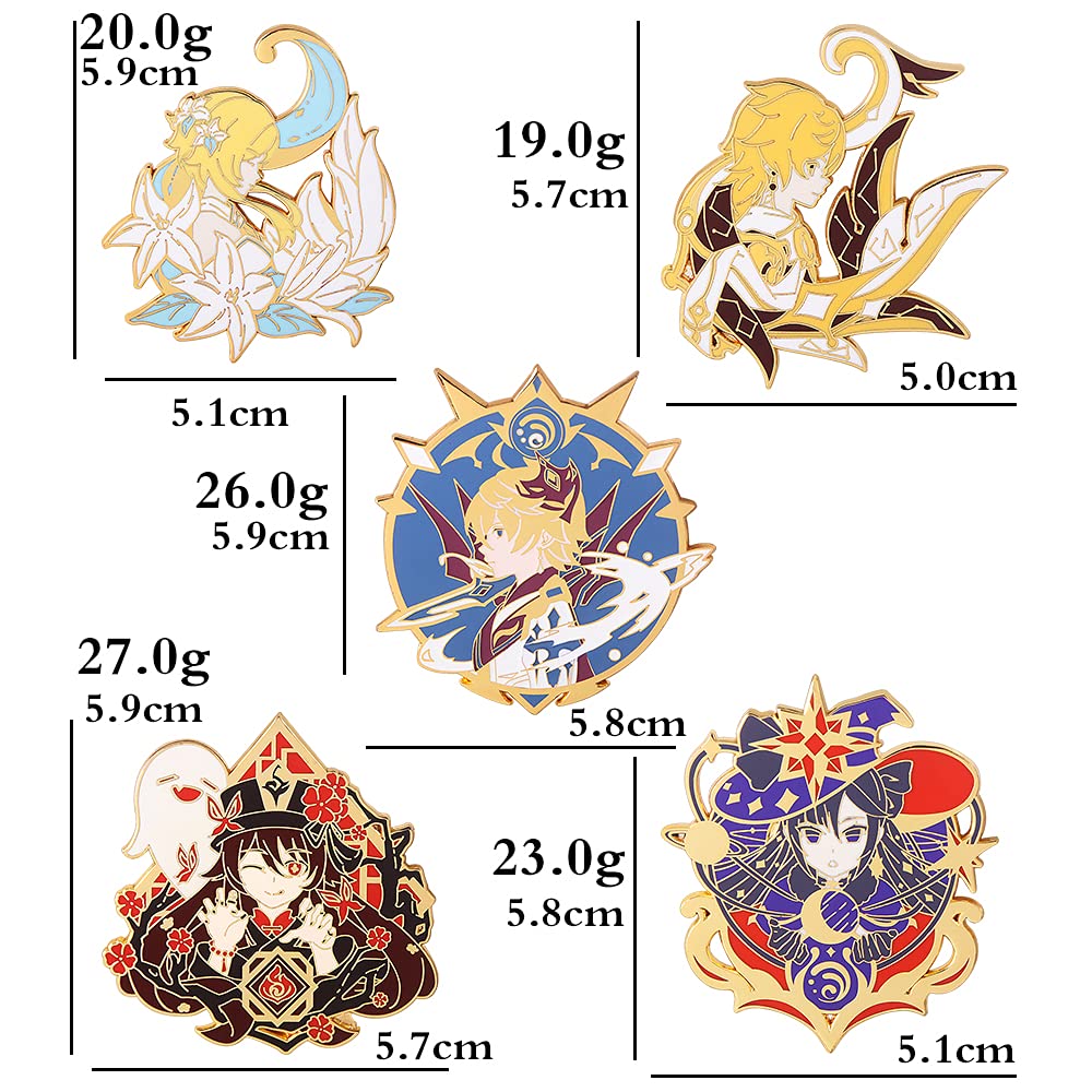 Genshin Impact Hu Tao Brooch Pin - Anime Cosplay Enamel Lapel Pin - Perfect Gift for Fans, Women & Girls - Great for Cosplay, Collecting & Fashion Accessories