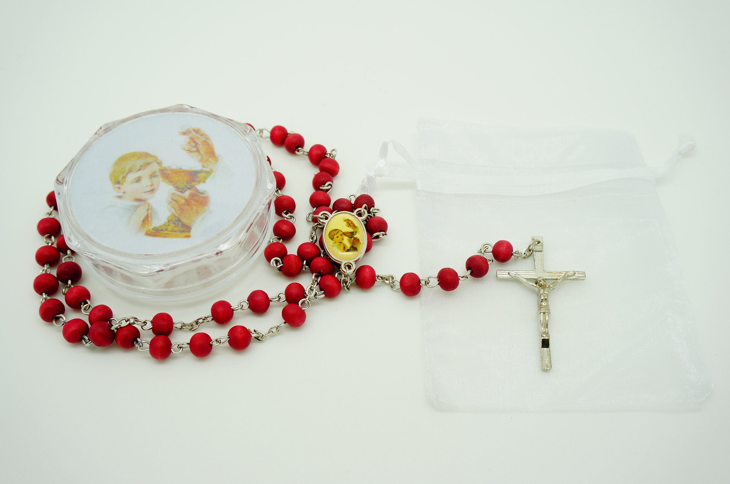 Boys First Communion Rosary - Handcrafted Rosewood Scented Catholic Prayer Beads with Gift Box | Perfect for First Holy Communion, Confirmation & Religious Gifts