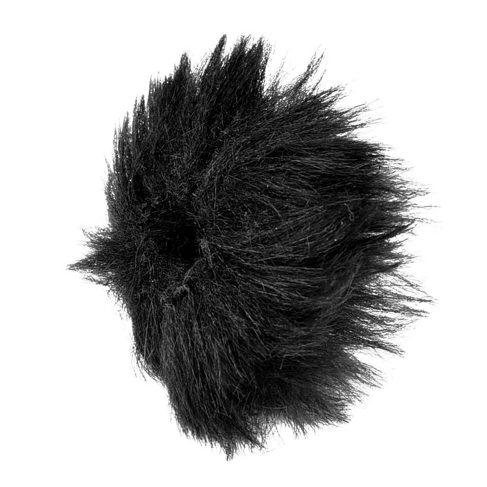 Mini Lapel Microphone Furry Windscreen - Black, Noise Reduction for Clear Audio - Perfect for Podcasting, Interviews & Public Speaking - Item #15004