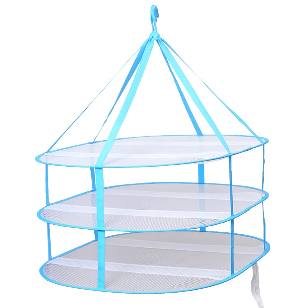 Collapsible Drying Rack for Clothes - 3-Tier Mesh Laundry Basket for Socks, Sweaters & Towels | Foldable Space-Saving Clothes Dryer | Perfect for Apartments, Camping & Solar Dehydrating