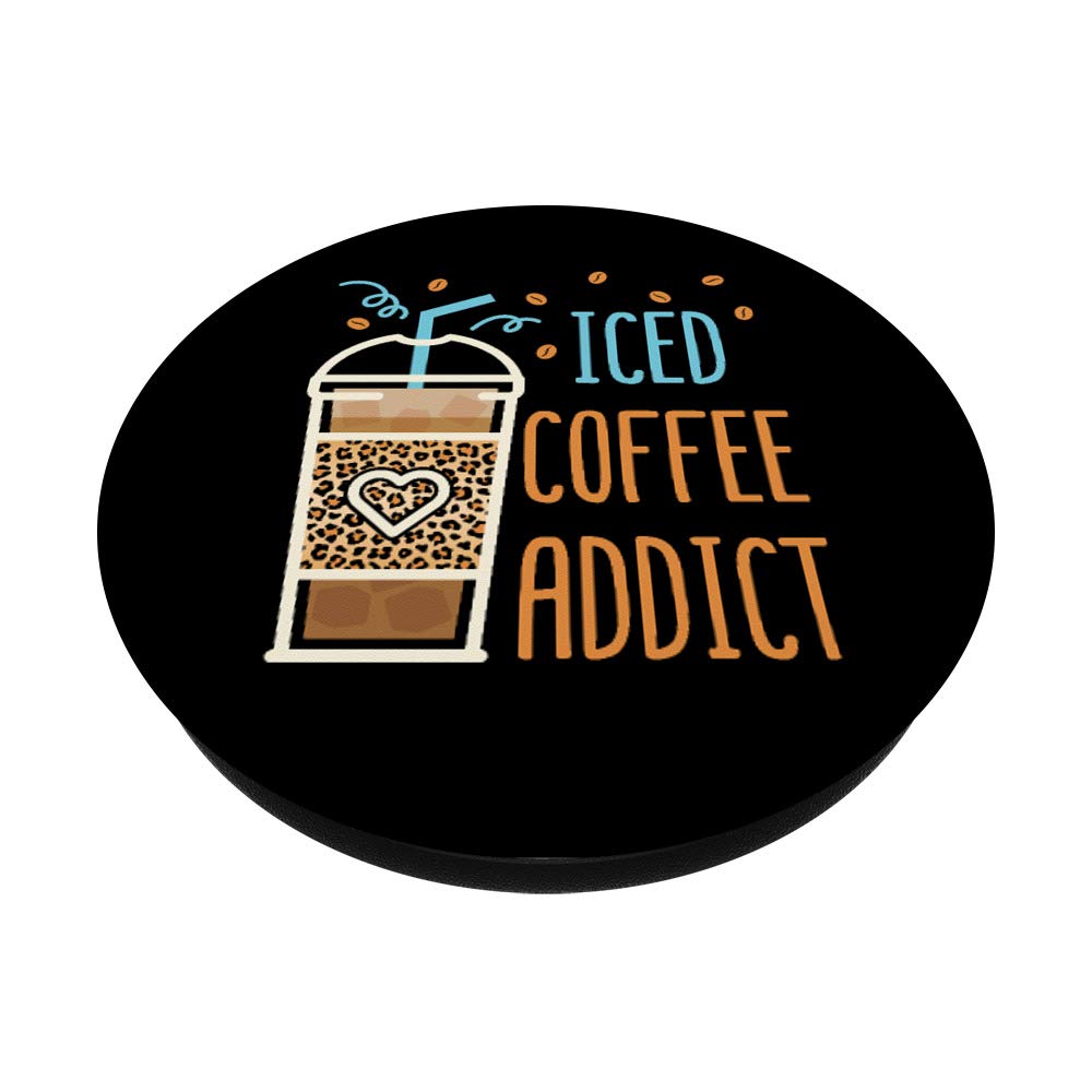 Cold Brew Coffee Lover Swappable PopSocket PopGrip - Iced Coffee Addict Caffeine Gift for Coffee Enthusiasts - Perfect for Phones, Laptops & Travel Mugs