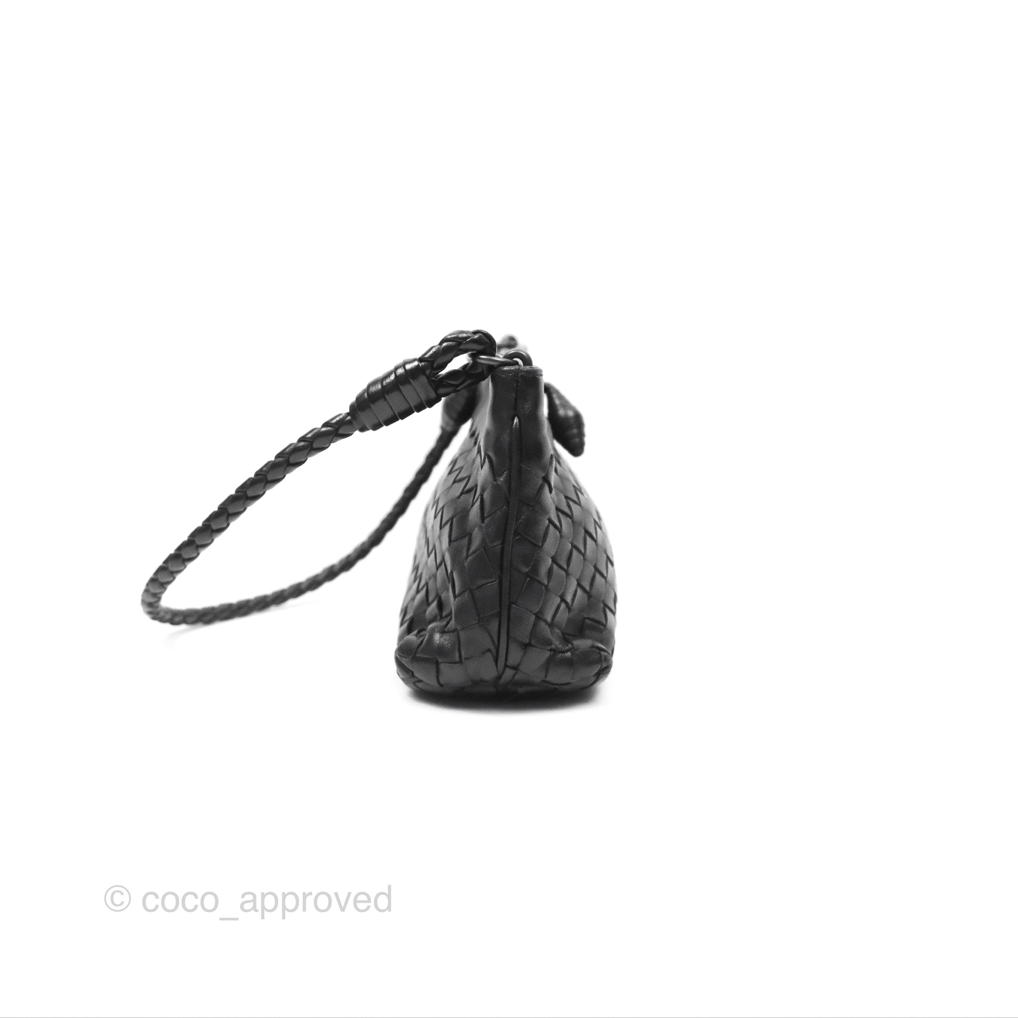 Bottega Veneta Mini Shoulder Bag Black Intrecciato Leather Crossbody Purse for Women | Luxury Designer Handbag for Everyday Use, Date Night & Travel