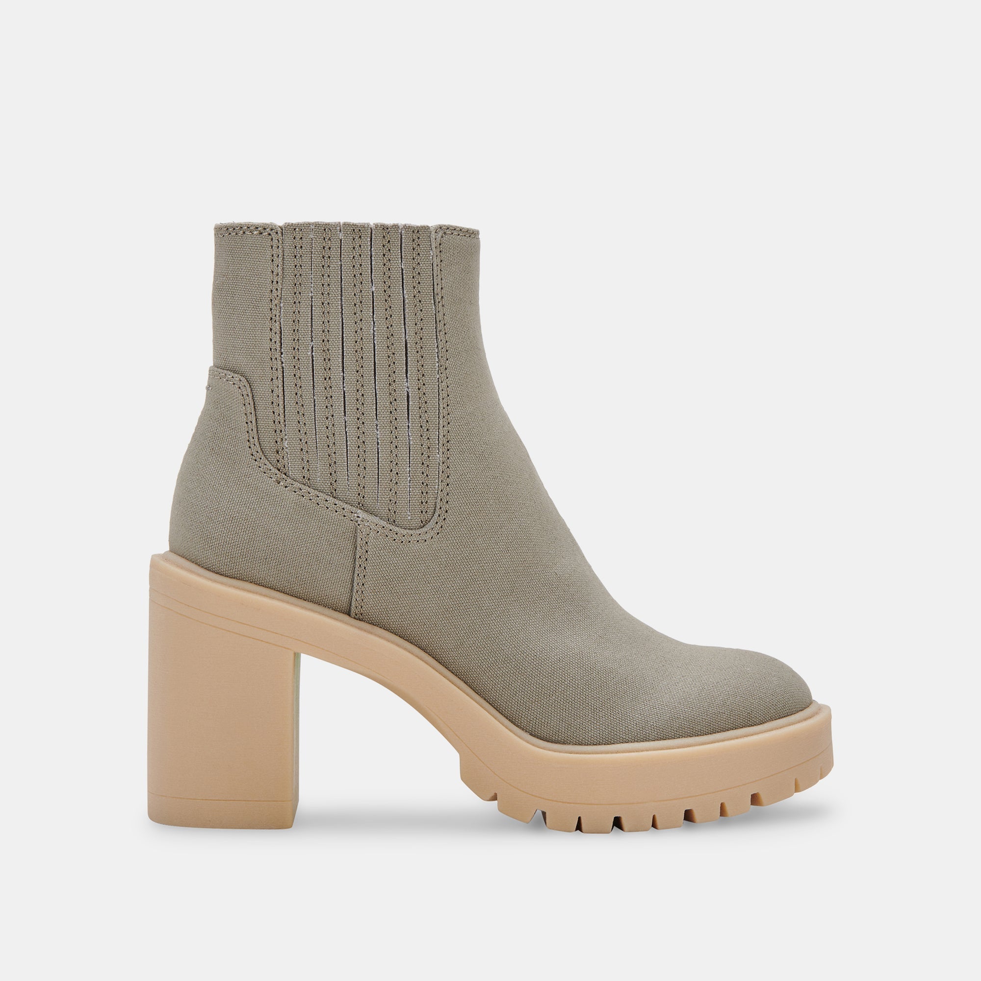 Re:vita Women's Sage Green Canvas Caster Booties - Comfortable Slip-On Shoes for Casual Wear, Work, and Outdoor Activities