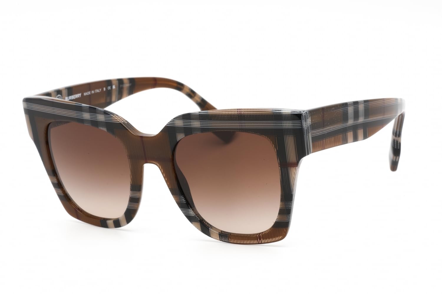 BURBERRY BE 4364 396713 Check Brown Sunglasses for Men & Women - Stylish UV Protection Shades for Outdoor, Travel & Fashion