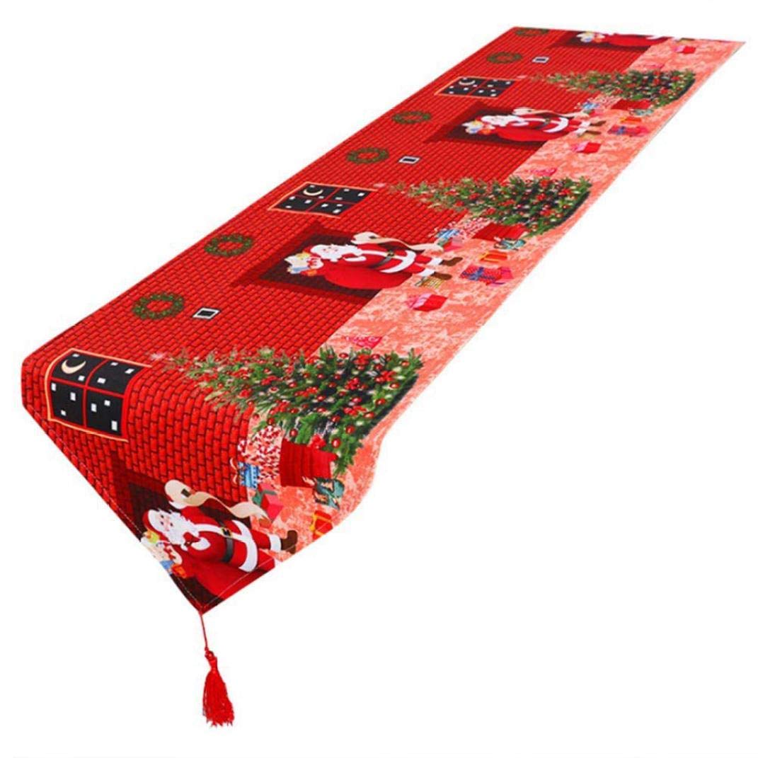 Elegant Christmas Linen Table Runner with Tassels - Holiday Dining Decor for Dinner Parties, Banquets & Festive Home Decoration | Perfect for Holiday Tablescapes, Christmas Feasts & Seasonal Home Styling