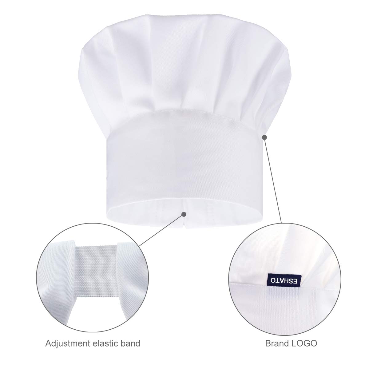 ESHATO Kids Chef Hat - Poly-Cotton Cooking Cap for Children | Perfect for Baking, Cooking Classes & Pretend Play Kitchen