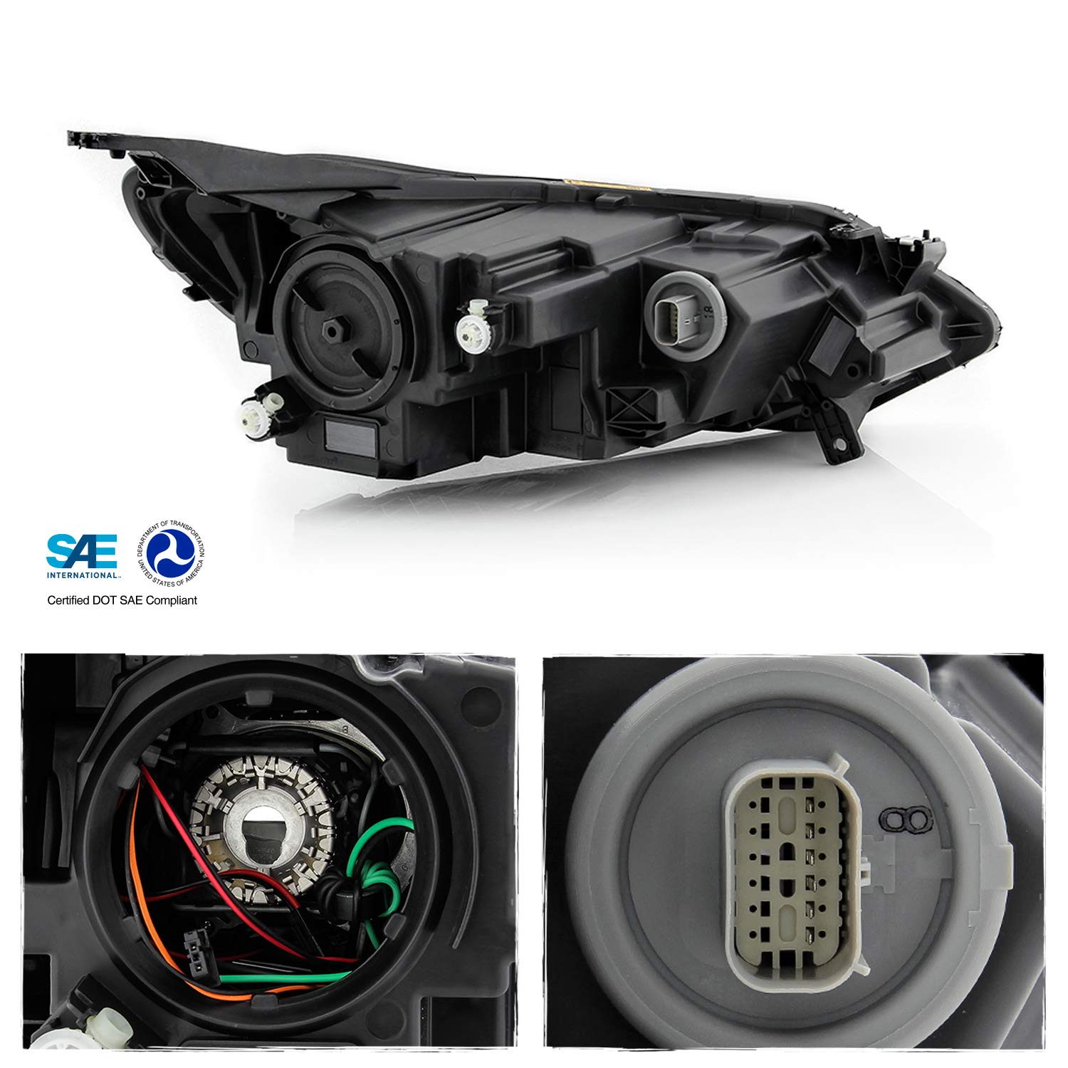 AKKON LED Headlights for 2018-2021 Chevy Equinox - HID/Xenon Style DRL Chrome Headlamp Pair (Driver Left + Passenger Right) | Upgrade Your Car Lighting for Night Driving & Enhanced Visibility