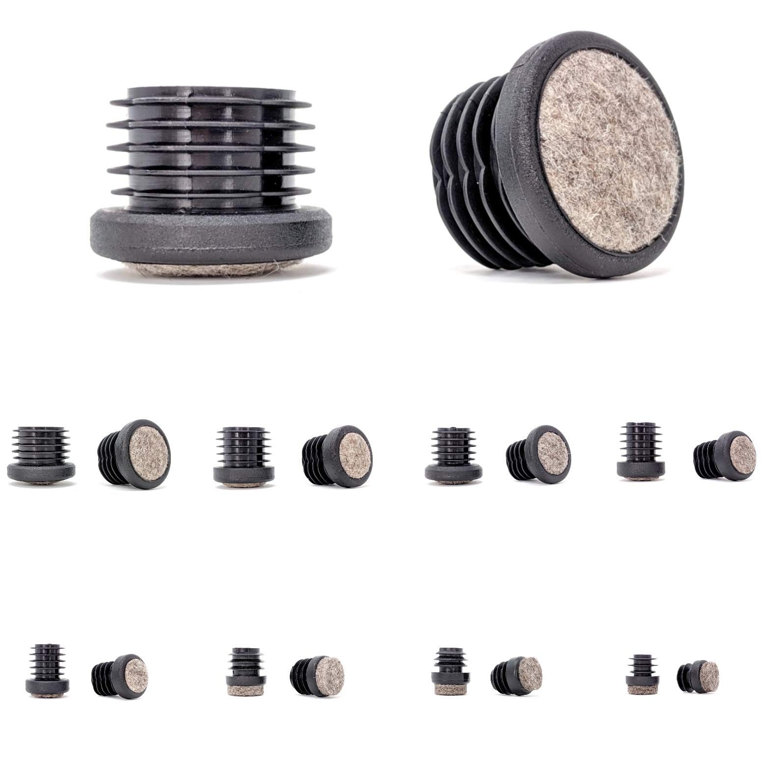 Premium German-Made Furniture Gliders - 18mm Felt Tube Inserts for Metal Furniture Legs (Pack of 8) | Protect Floors & Reduce Noise | Ideal for Chairs, Tables & Sofas on Hardwood & Tile Floors