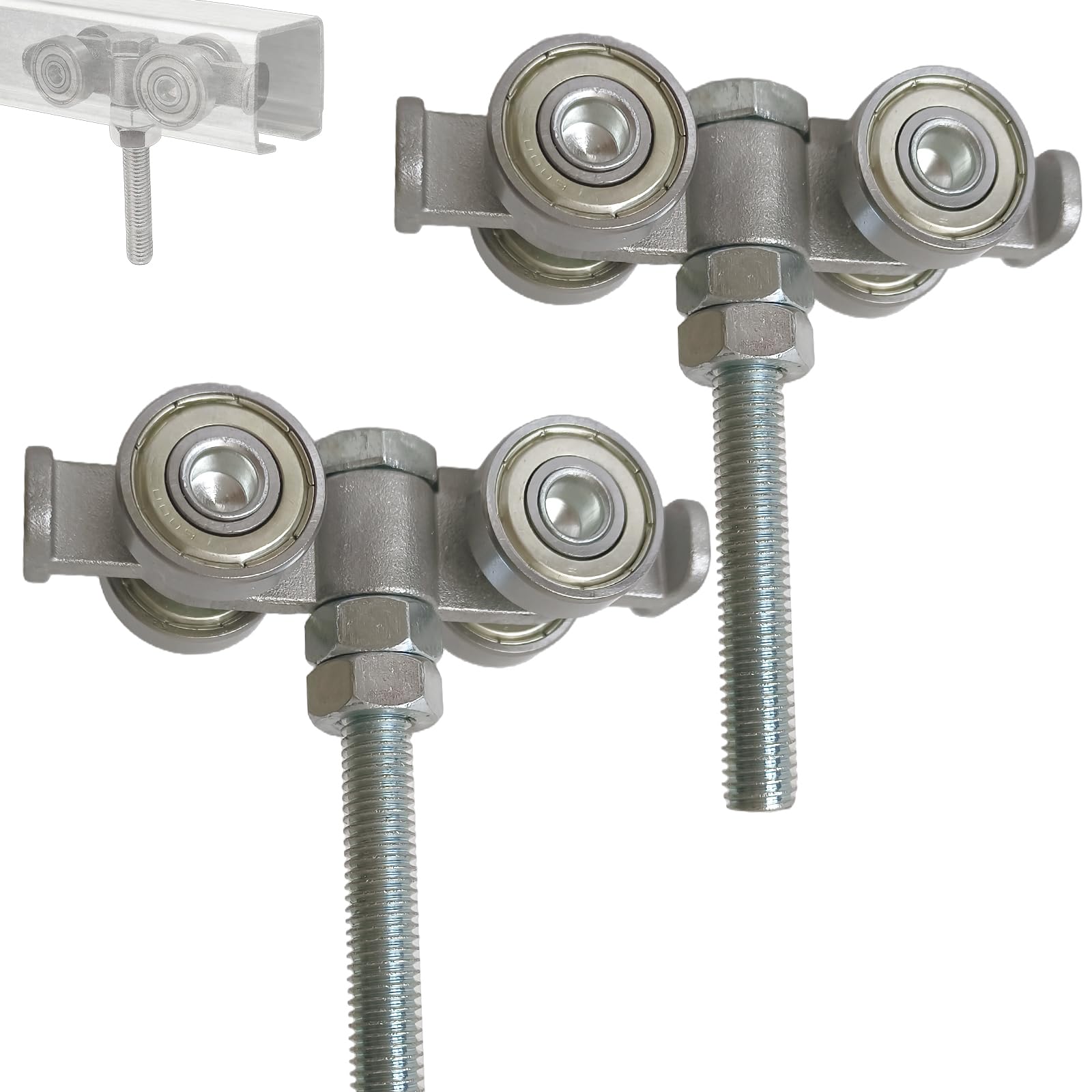 Heavy Duty 4-Wheel Trolley Assembly for 1-5/8