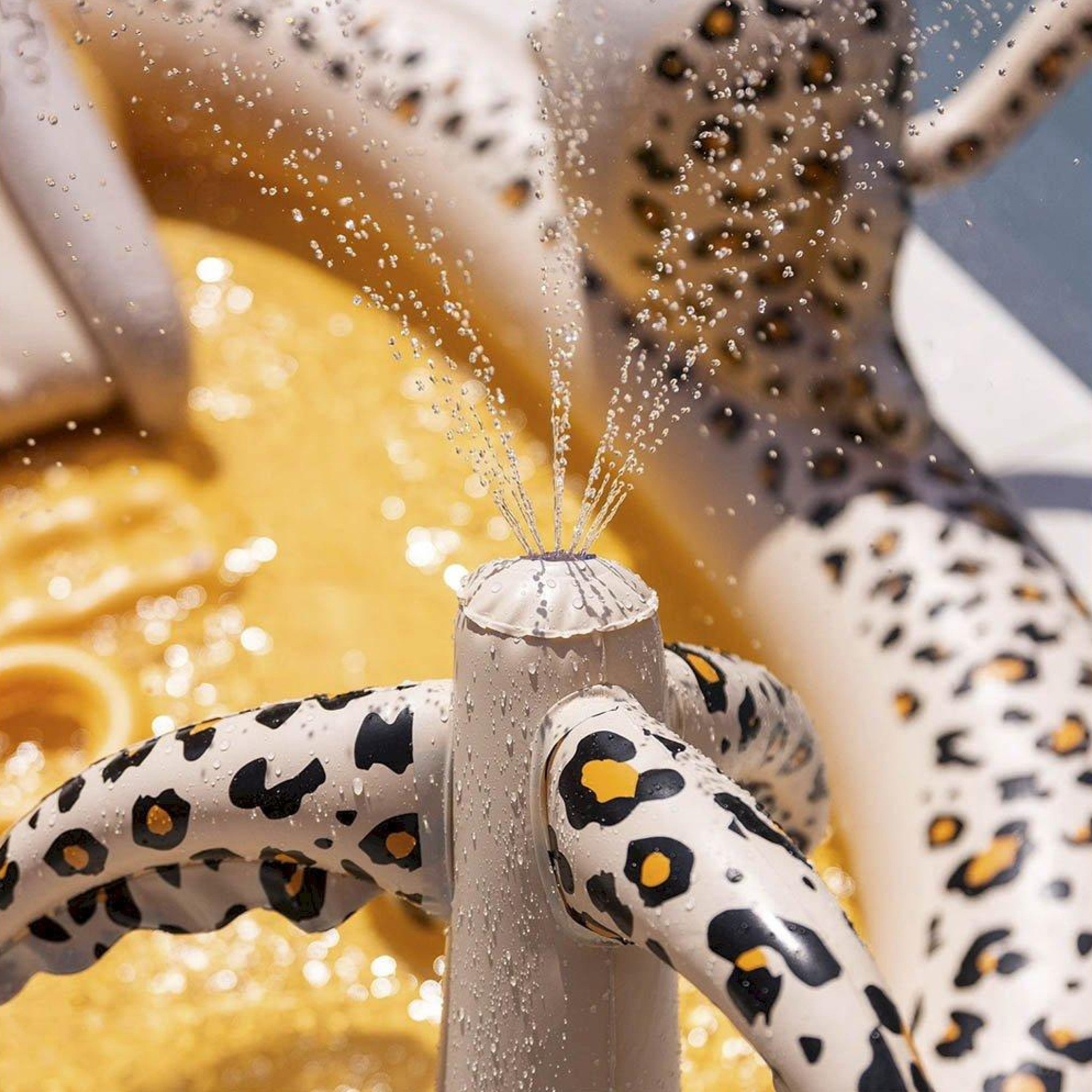 Inflatable Adventure Pool for Kids & Adults - Beige Leopard Print Swimming Pool - Perfect for Backyard, Beach, and Summer Water Play
