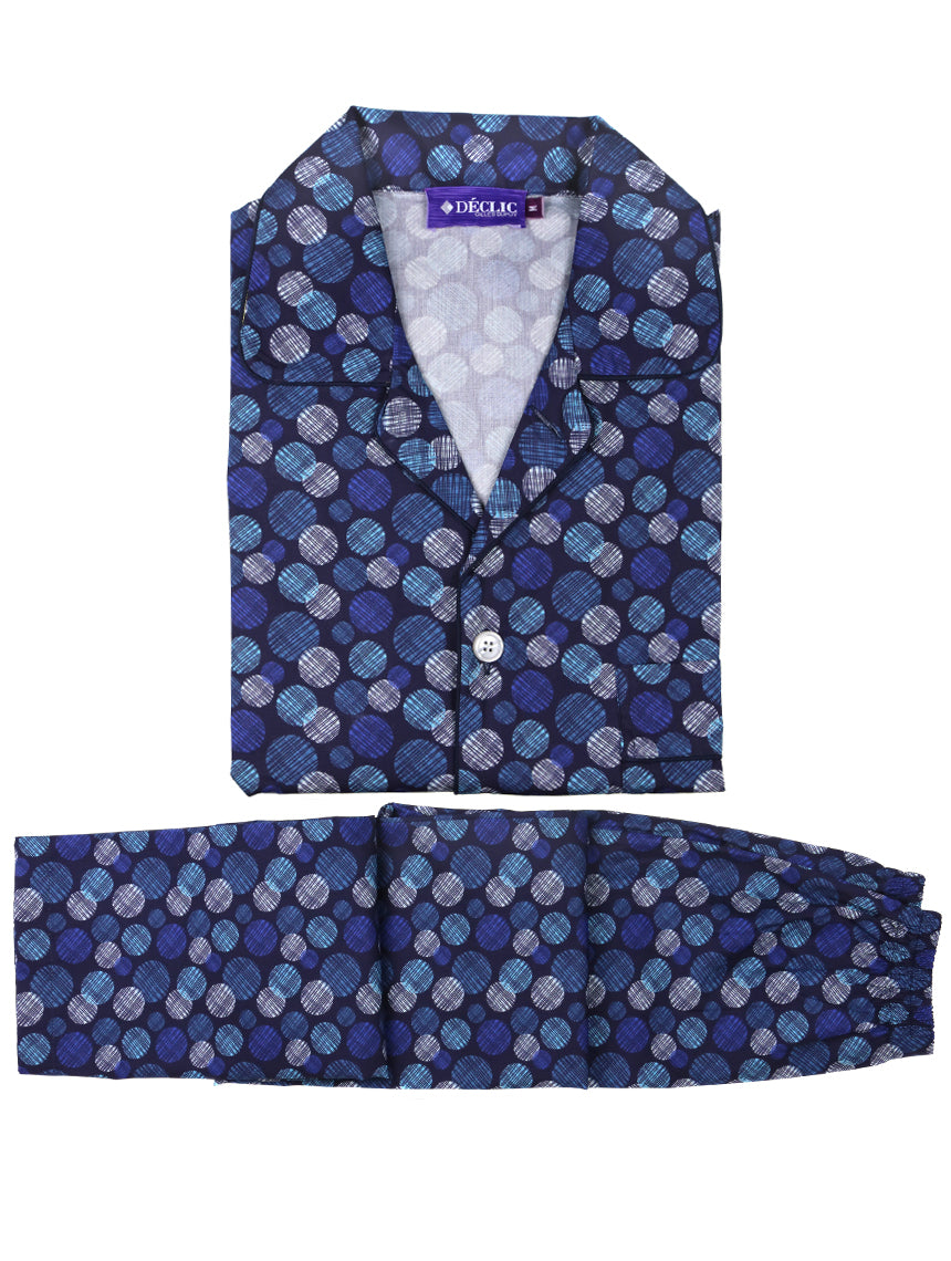 DÉCLIC Trance Spot Pyjamas for Women - Soft & Comfortable Navy Blue Sleepwear Pajama Set - Perfect for Relaxing at Home, Lounging or Bedtime