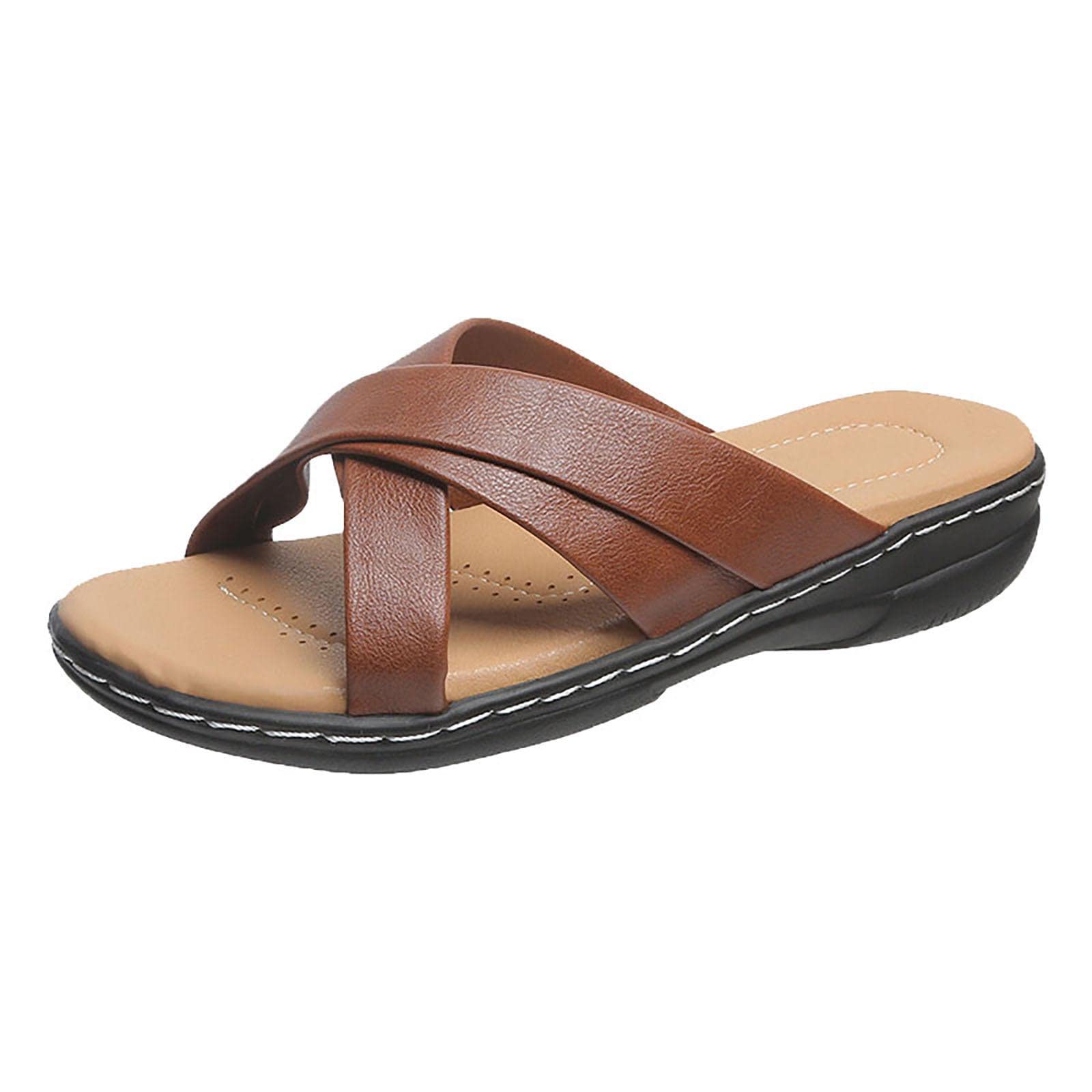 Drindf Women's Wedge Sandals - Lightweight Soft Slip-On Platform Sandals with Cutout Design, Vintage Bohemian Style for Summer Beach Walking, Casual Outfits & Vacation Wear