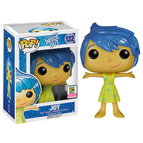Disney Pop! Vinyl Figure Glitter Hair Joy from Inside Out - SDCC 2015 Exclusive Collectible #132 - Perfect for Disney Fans, Movie Collectors & Pop Culture Decor