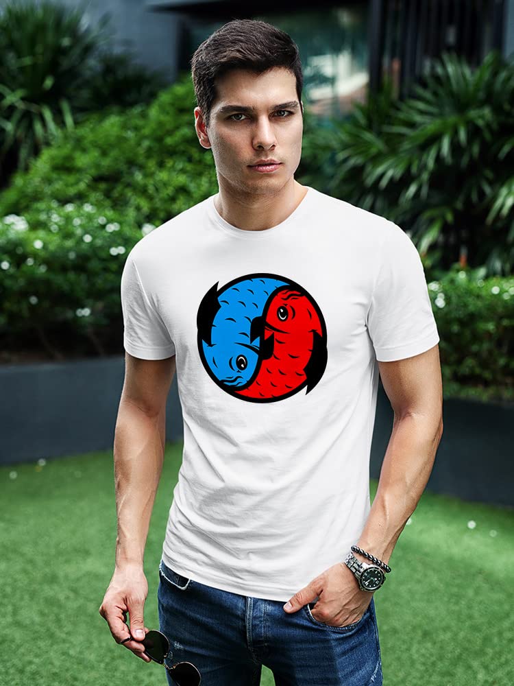 Blue and Red Koi Fish Graphic T-Shirt for Men | Japanese Style Casual Tee | Perfect for Streetwear, Summer Outfits & Anime Fans