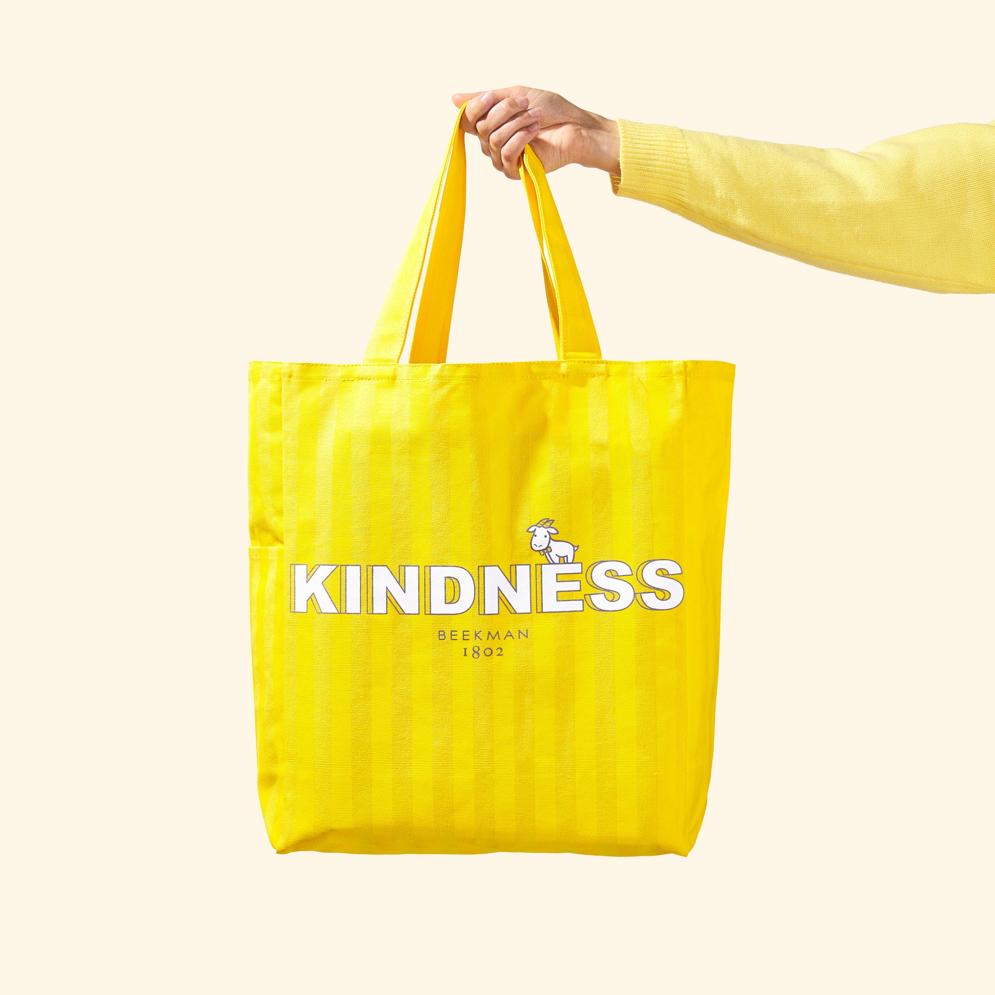 Kindness Yellow Tote Bag - Stylish Eco-Friendly Cotton Shopping Tote for Women - Perfect for Groceries, Beach Trips & Everyday Use