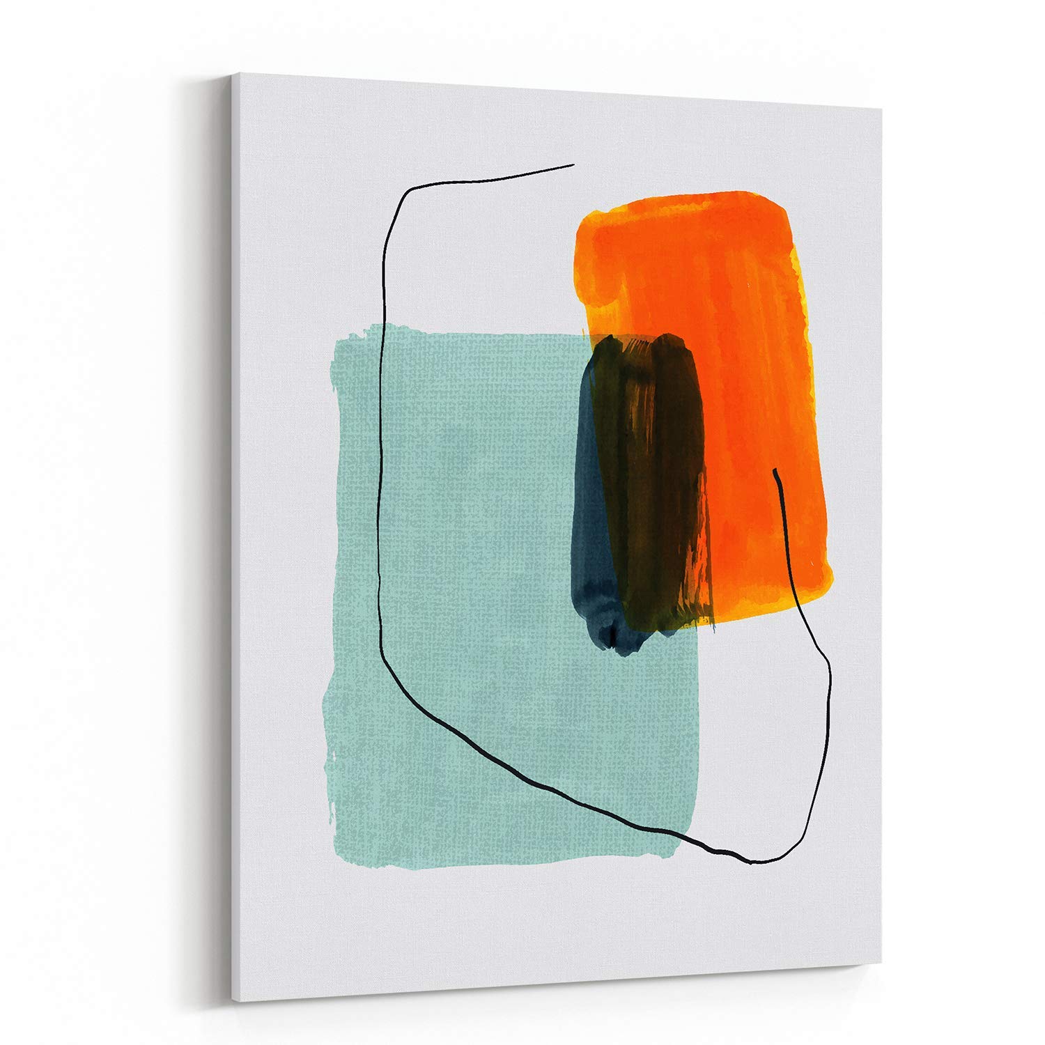 Modern Mid Century Abstract Oil Painting - Glam Wall Art Decor Canvas Print for Living Room, Bedroom & Office | Fashionable Home & Office Decor