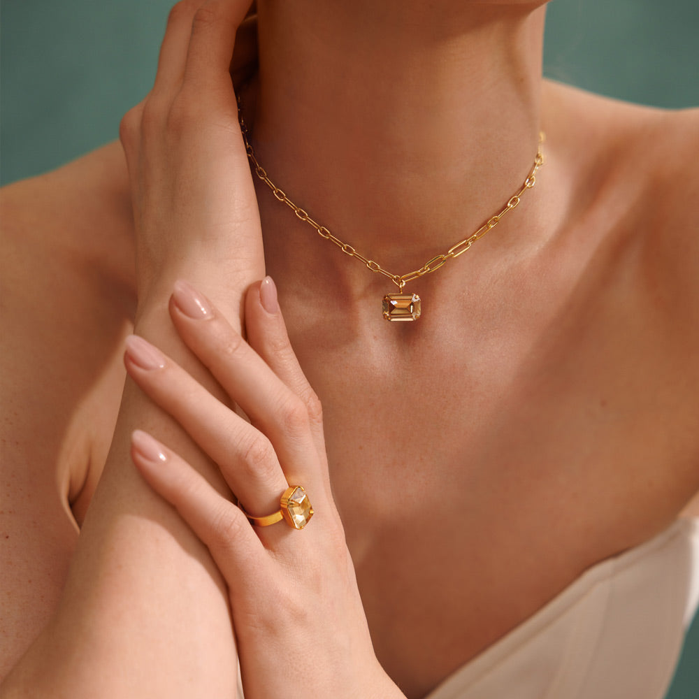 Mini Lydia Necklace - Elegant Golden Shadow Pendant for Women | Perfect for Everyday Wear, Date Nights & Special Occasions
