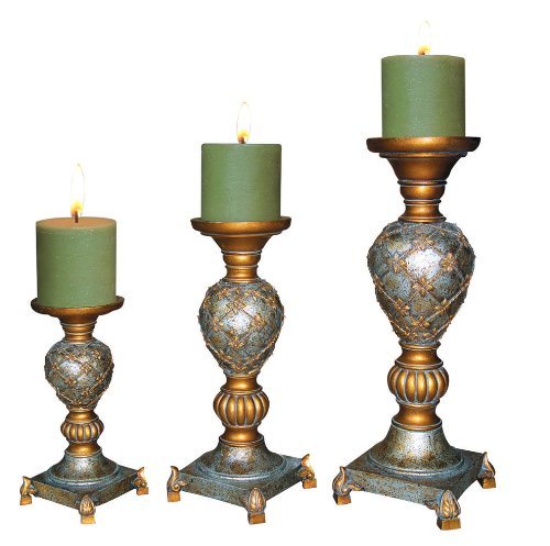 OK Lighting 3 in 1 Gothic Candle Holder Set - Elegant Home Decor for Dining Table, Wedding Centerpiece & Halloween Decorations