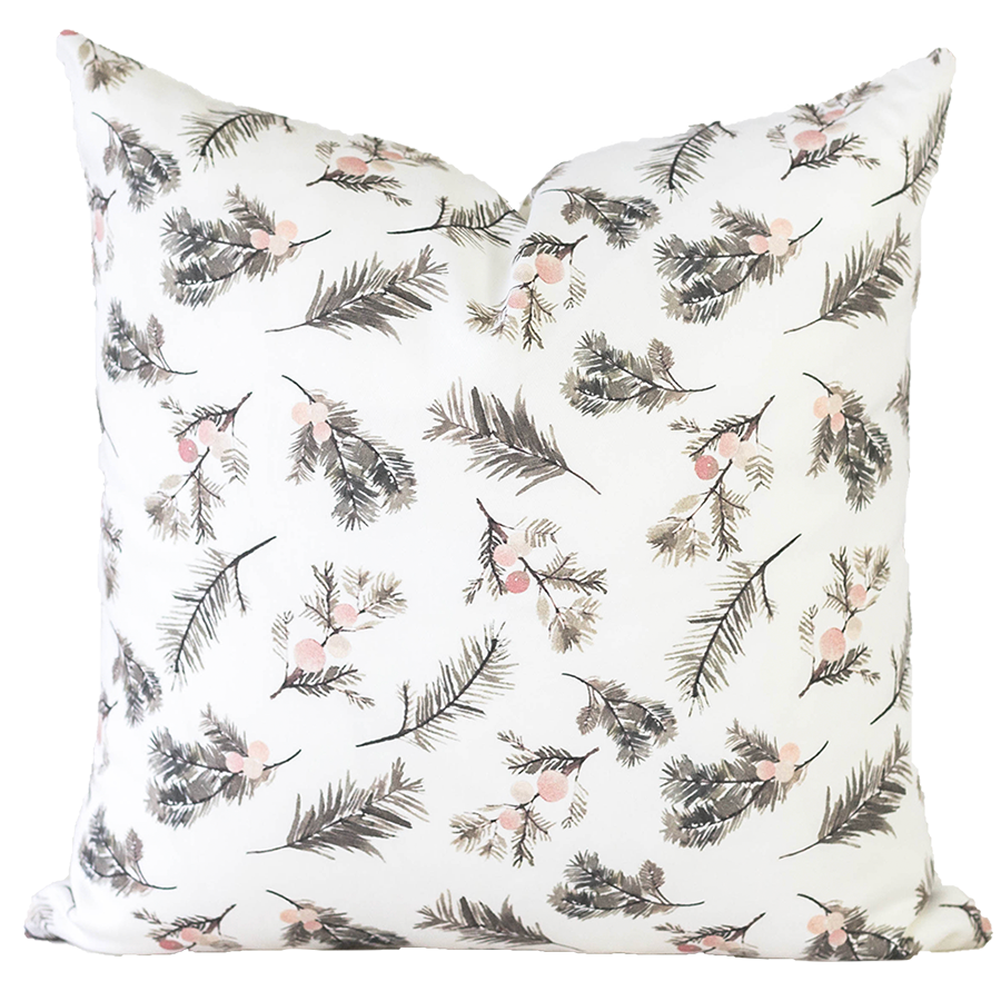 Holly Berry Pillow Cover - Decorative Christmas Throw Pillow Case for Sofa, Couch & Bed - Perfect for Holiday Home Decor & Festive Season Gifting