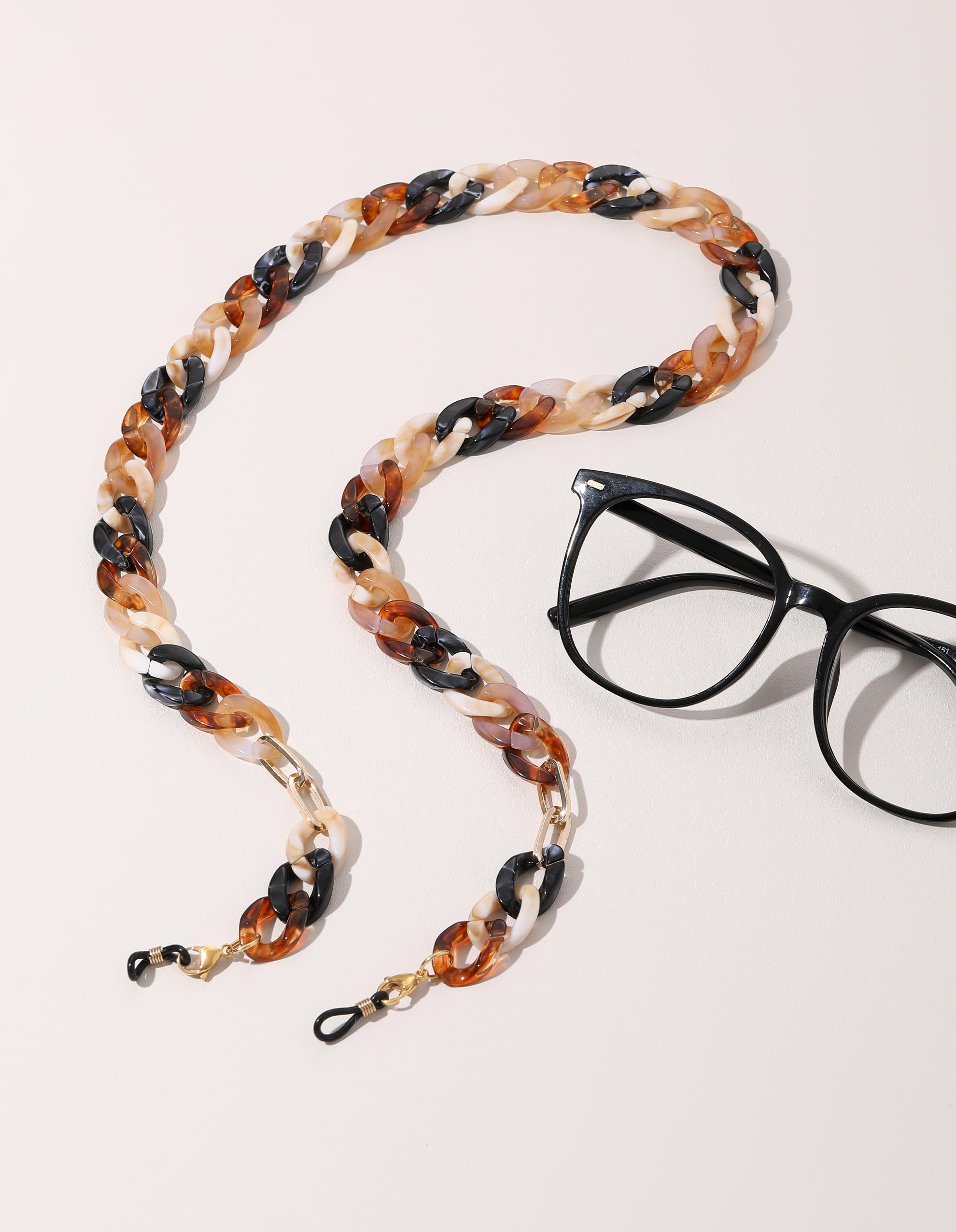 Stylish Acrylic Eyeglass Chain for Women - Fashionable Glasses Holder Necklace for Reading & Daily Use - Perfect for Work, Travel, and Home