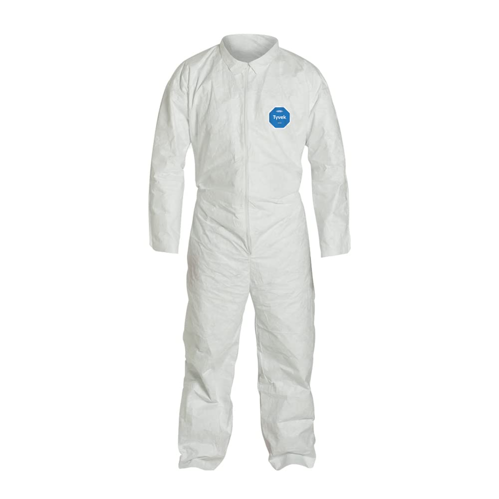 DuPont Tyvek 400 TY120S Disposable Protective Coverall - White, Medium (25 Pack) | Chemical & Biological Protection for Medical, Industrial & Hazardous Work Environments