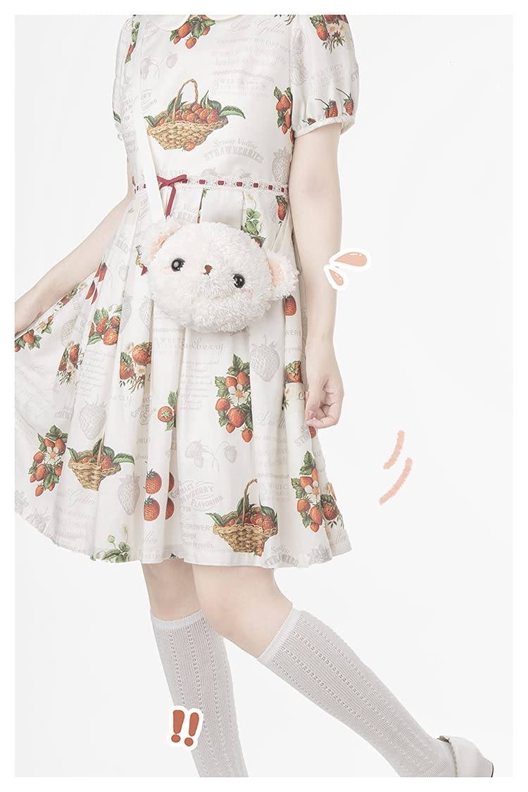 Cute Japanese Lolita Bear Plush Shoulder Bag - Stylish Crossbody Purse & Wallet for Women - Perfect for Cosplay, Anime Conventions & Daily Use