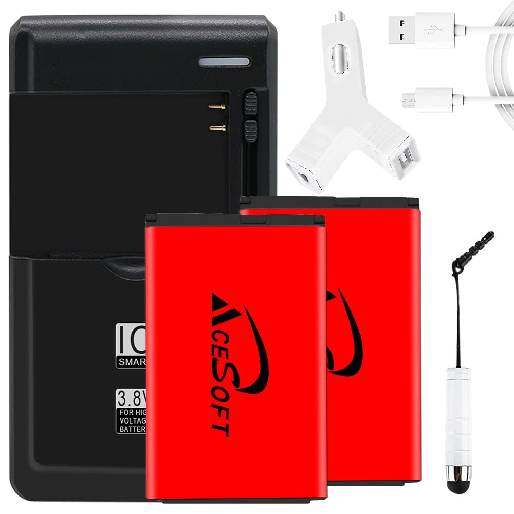 2X 1350mAh Long-Lasting Replacement Battery & Universal AC/USB Car Charger with Micro USB Cable - Compatible with LG Envoy III UN170 (U.S. Cellular) - Perfect for Travel, Business & Emergency Power Backup