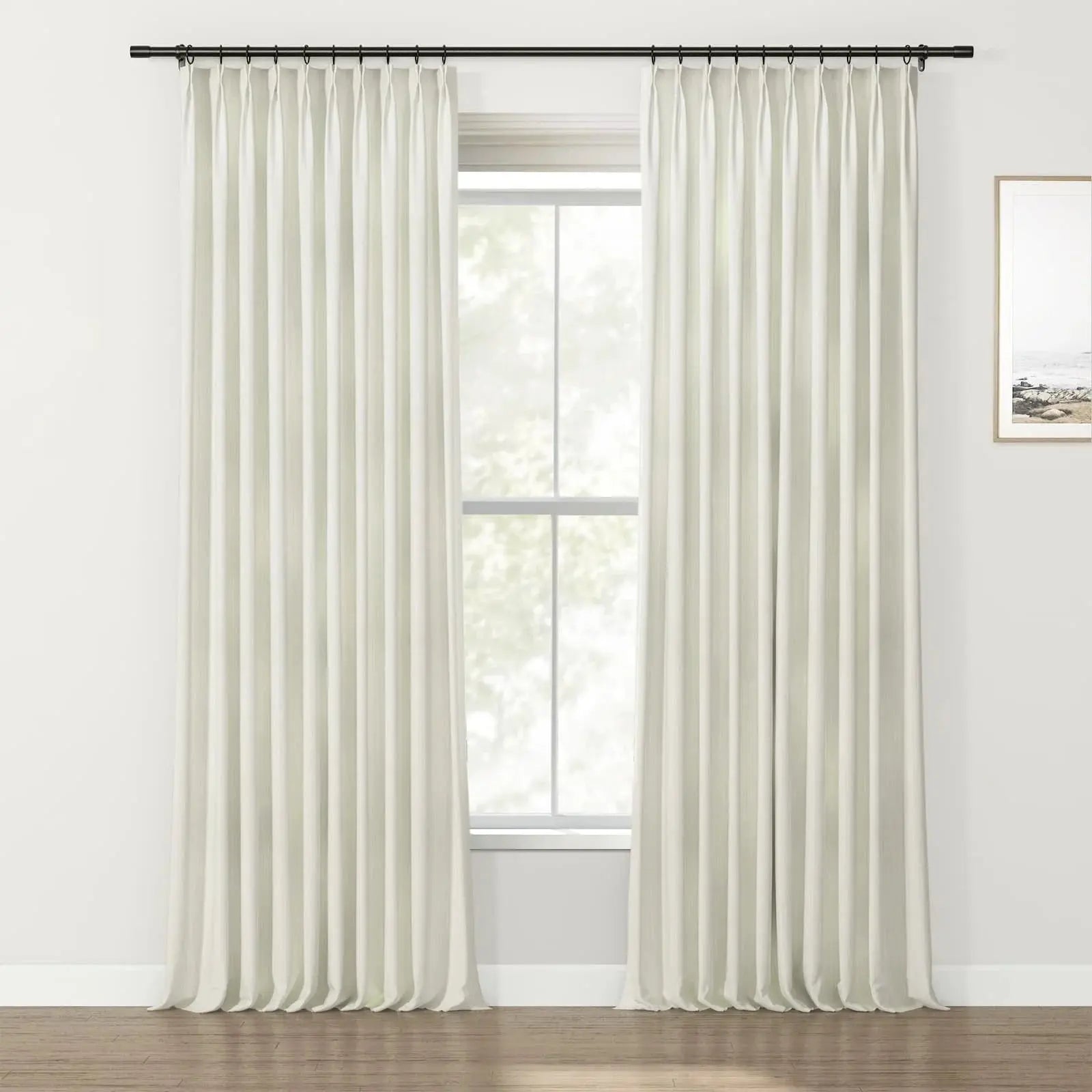 Lydia Solid Jacquard Pleated Curtains - Elegant Window Treatments for Living Room, Bedroom & Home Decor