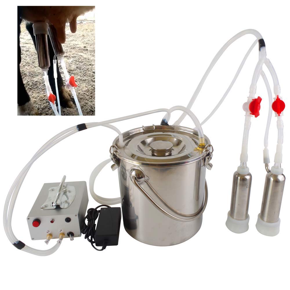 5L Upgraded Rechargeable High-Power Vacuum Milking Machine for Cows - Ultra Strong Pulsation & Suction - Perfect for Small Farms, Homesteads, and Dairy Production