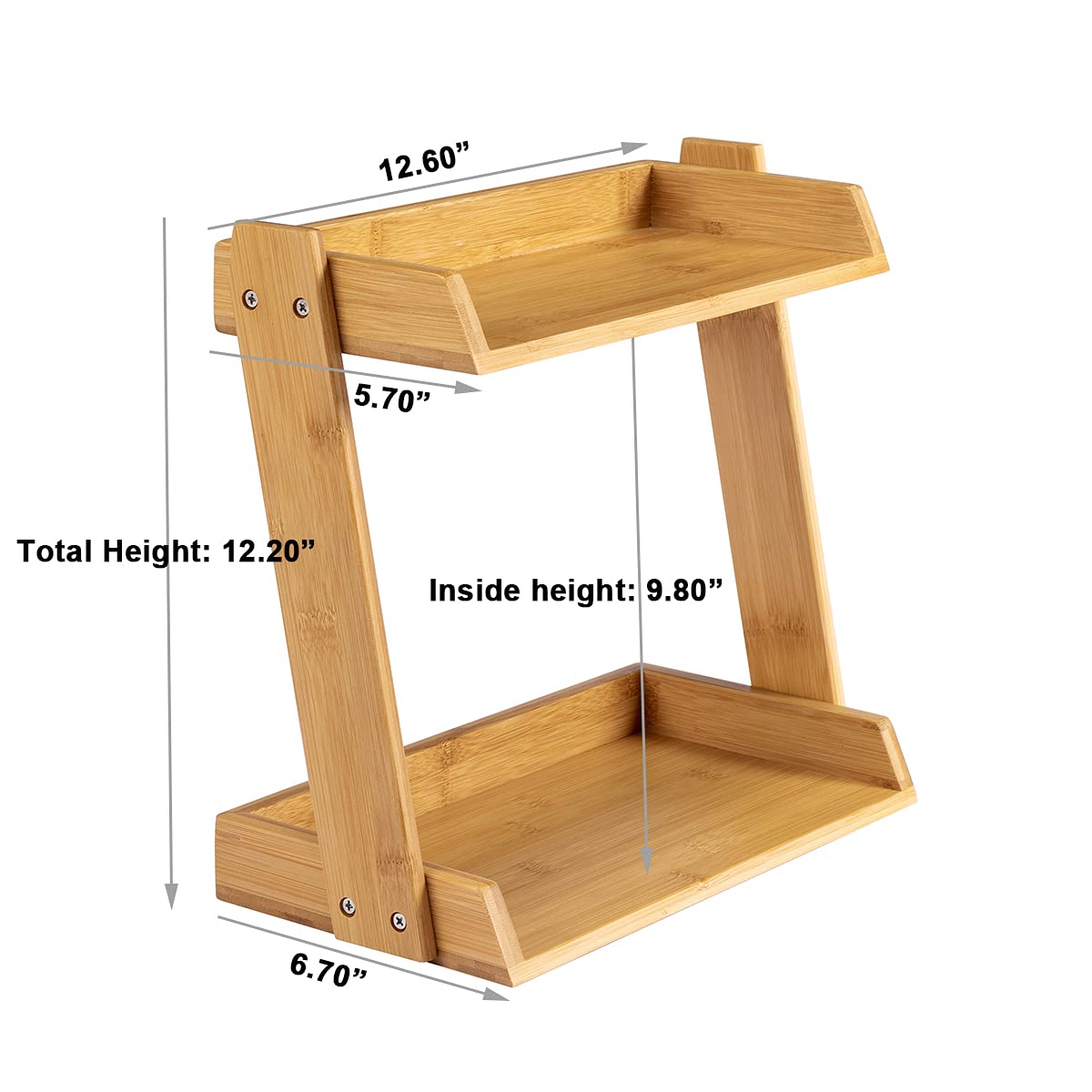 Bamboo Vanity Organizer for Skincare & Cosmetics - Countertop Makeup Perfume Storage Tray - Perfect for Bathroom, Bedroom, and Dressing Table Organization
