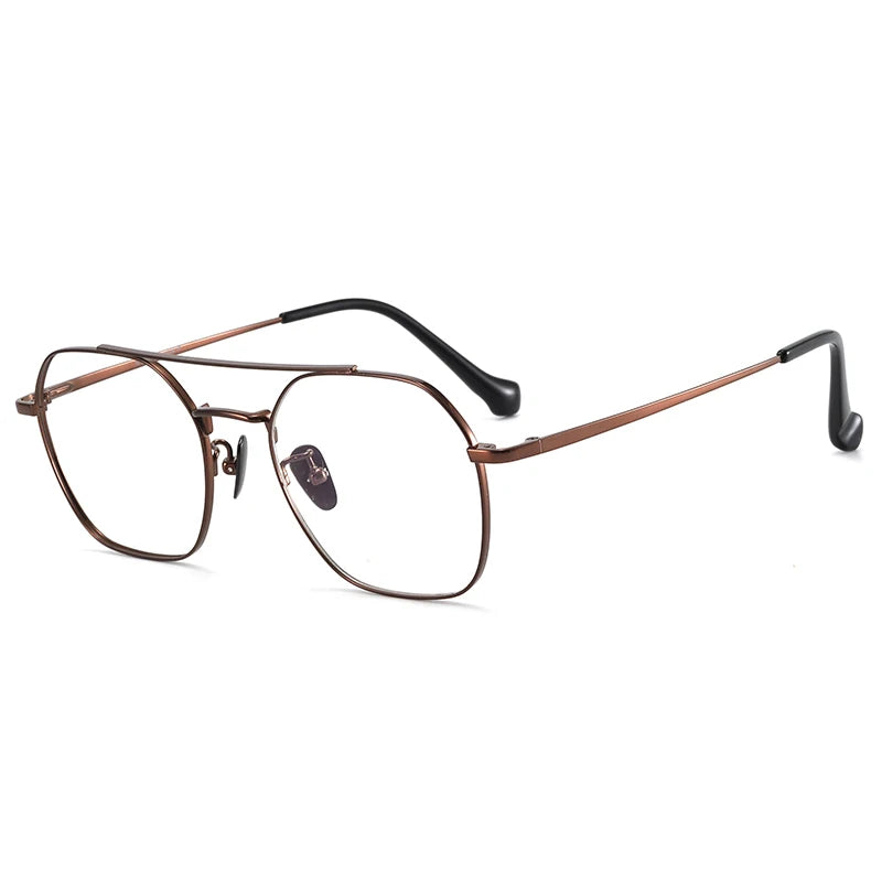 Bclear Unisex Full Rim Oval Titanium Double Bridge Eyeglasses 86677 - Lightweight Durable Frame for Work, Reading & Everyday Use