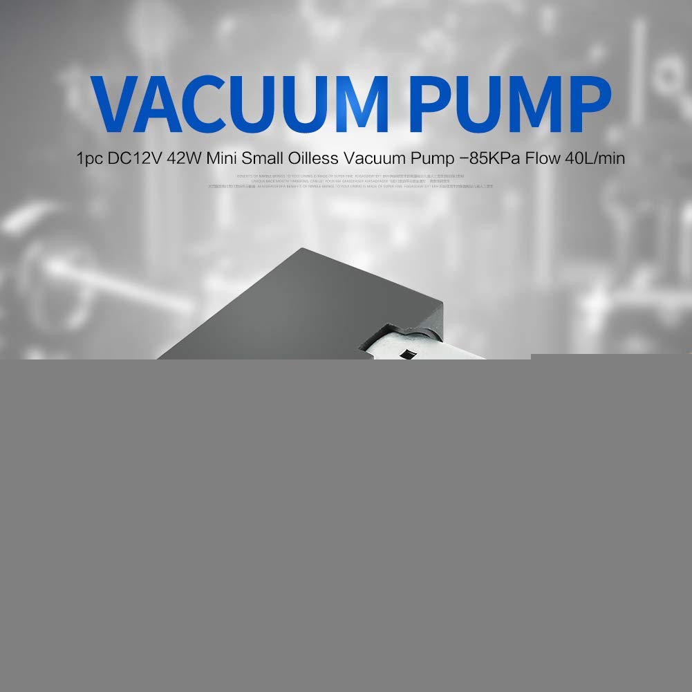 12V DC Mini Oil-Free Vacuum Pump - 85kPa 40L/min Compact Air Pump for Lab Equipment, Medical Devices & DIY Projects | Portable Vacuum Solution for Science Experiments, Electronics Repair & Small Appliances