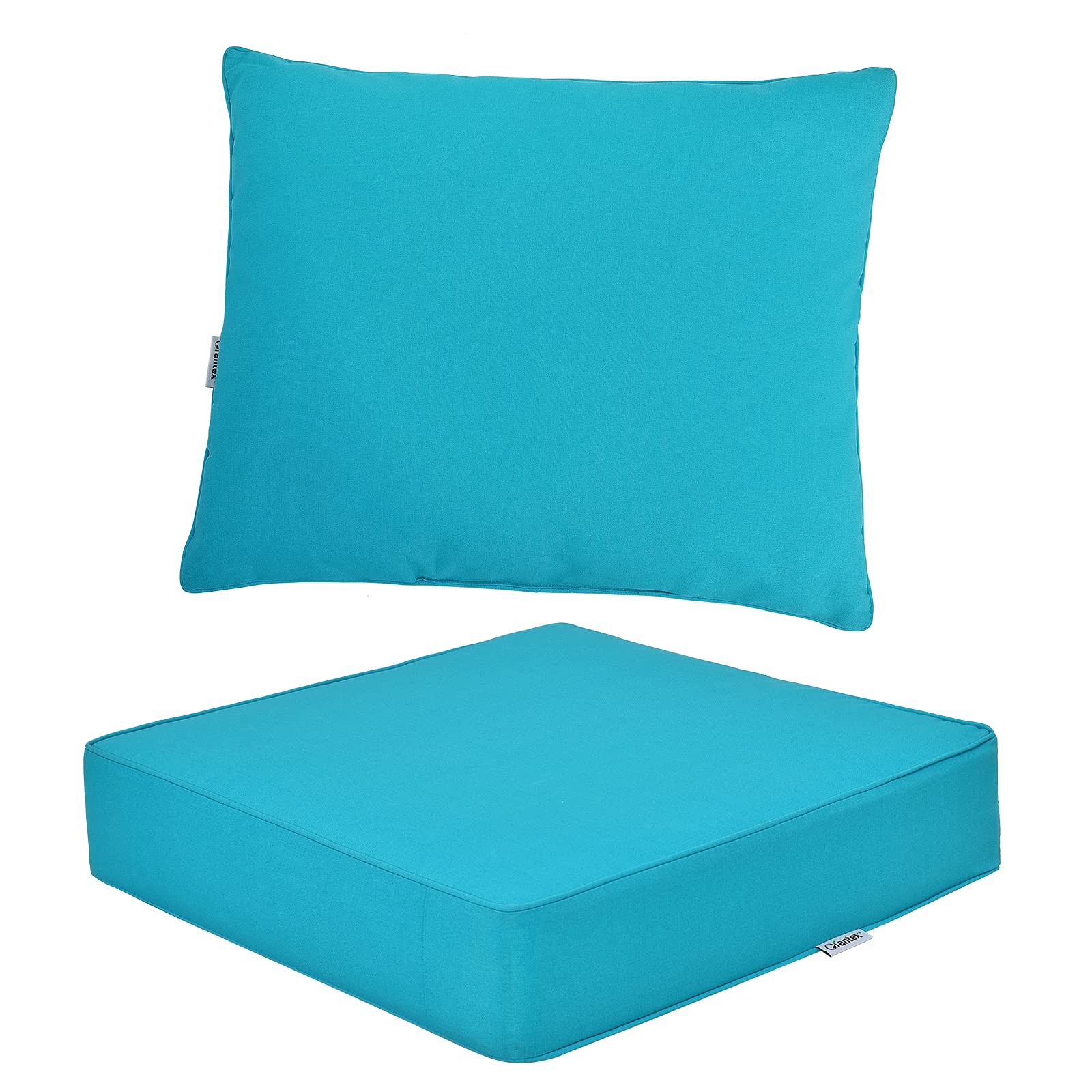 Giantex 6-Inch Thick Waterproof Outdoor Patio Cushion Set with Deep Seat & Back Cushions, Pillow & Ties - Replacement Cushions for Patio Furniture, Indoor/Outdoor Floor Cushions - Perfect for Garden, Poolside & Living Room Relaxation
