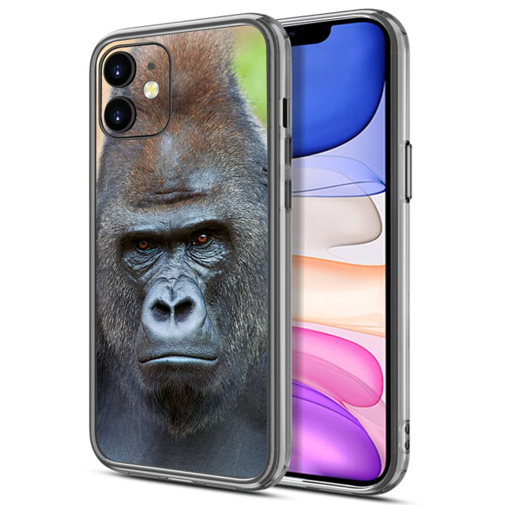 Gorilla Face Shockproof Case for iPhone 11 (2019) - Hard Clear PC Back + TPU Silicone Skin Dual Layer Protection - Perfect for Everyday Use, Travel, and Outdoor Activities