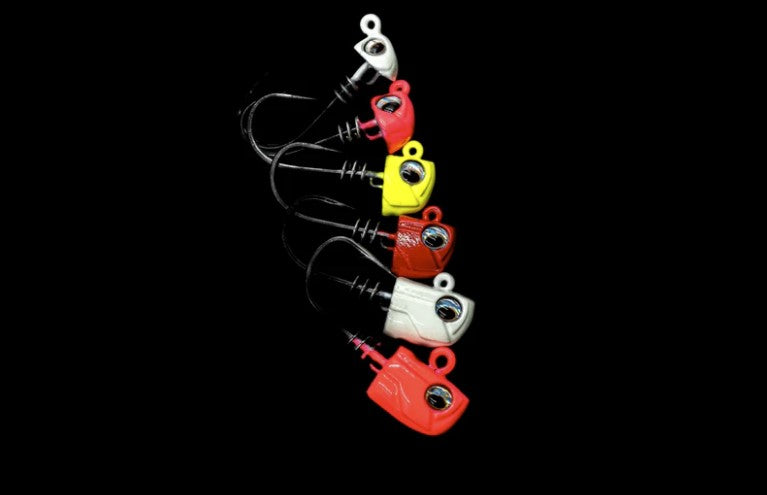 NLBN No Live Bait Needed Hot Heads Screw Lock Jig Heads for 3 Paddle Tails - Saltwater & Freshwater Fishing Lures for Bass, Trout, and Walleye - Perfect for Kayak, Shore, and Boat Fishing