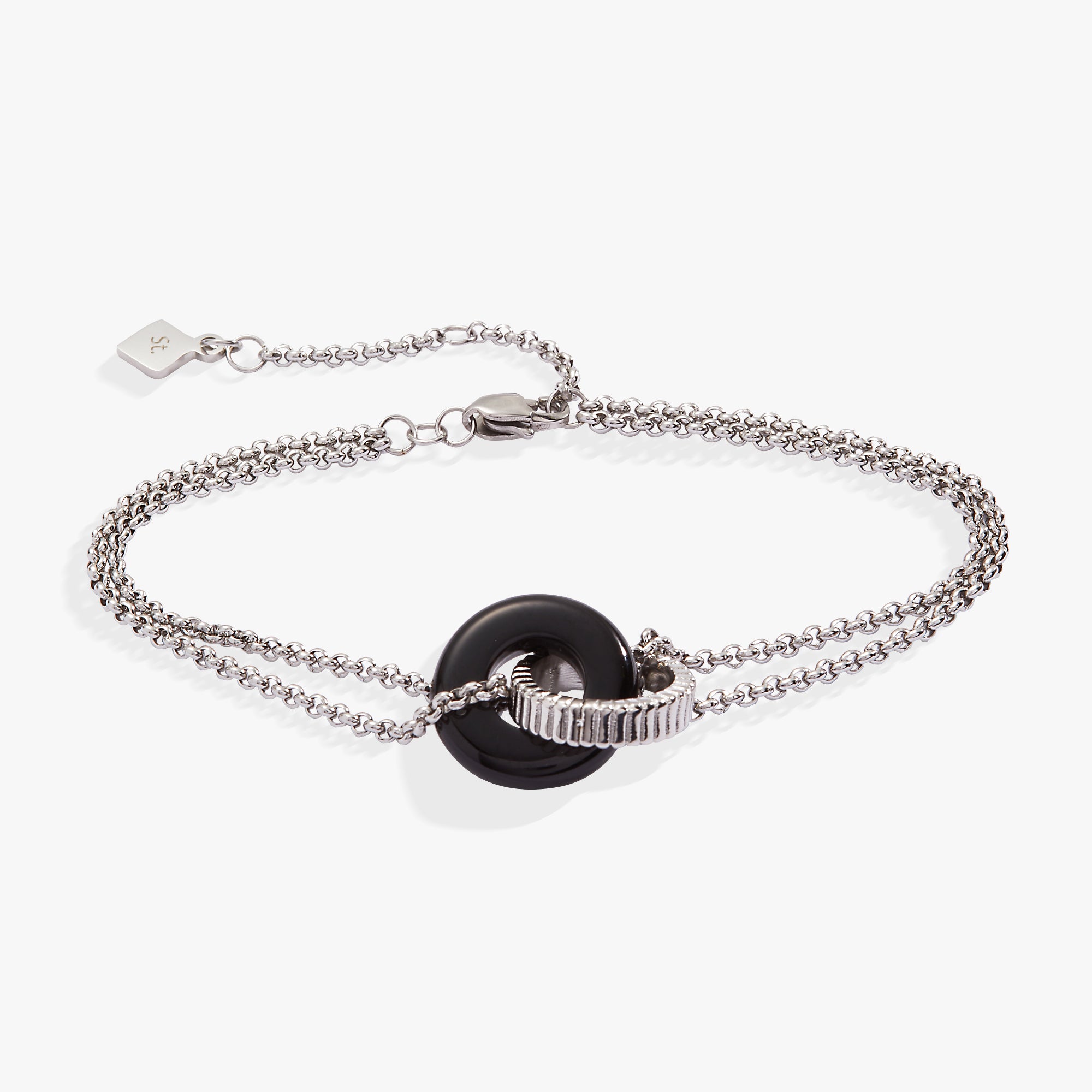 Black Onyx Textured Bracelet for Women - Natural Stone Beaded Adjustable Wrap Bracelet - Perfect for Meditation, Yoga & Spiritual Healing