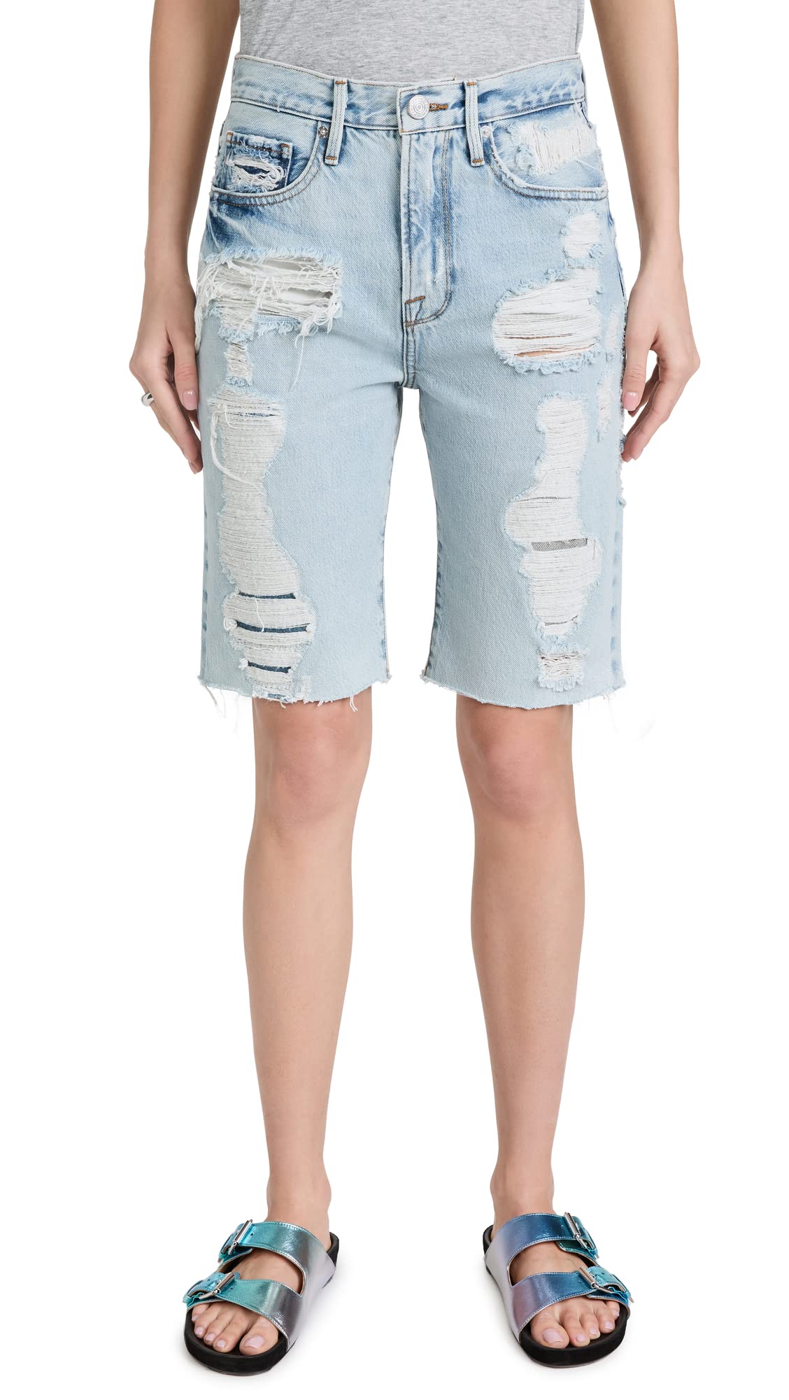 FRAME Women's Le Vintage Bermuda Shorts - High Waisted Denim Shorts for Summer | Casual & Beach Wear | Perfect for Outfits & Vacations