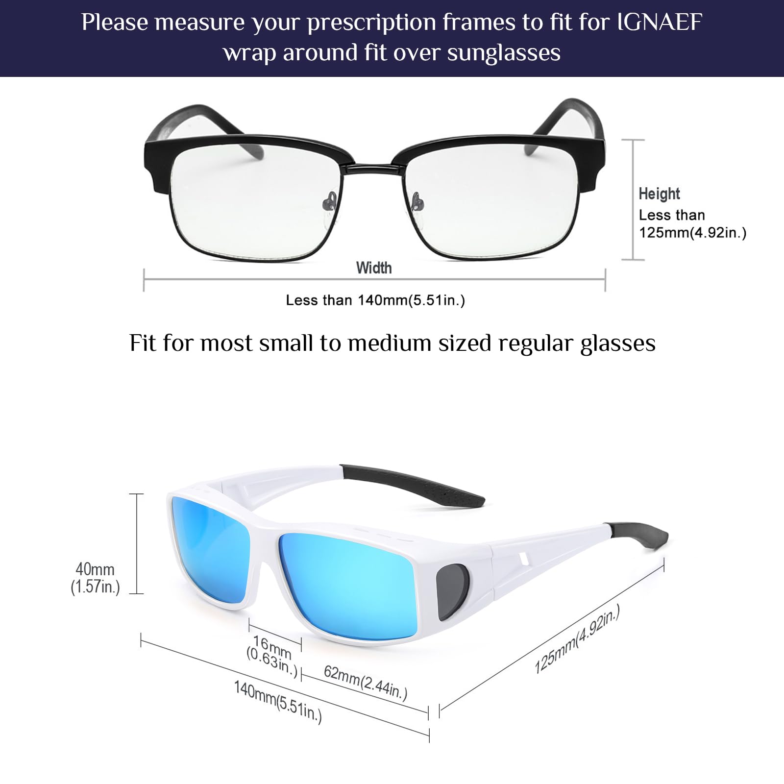 Polarized Fit Over Sunglasses for Men & Women - UV Protection Wrap Around Sunglasses to Wear Over Prescription Glasses | Driving, Outdoor Sports & Daily Wear