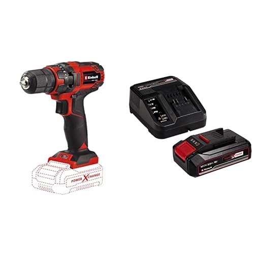 Einhell 4513927 TC-CD 18/35 li-Solo Cordless Drill with 2.5Ah Battery & Power X-Change Charger - Beginner DIY Tool Kit for Home Improvement, Woodworking, and Construction Projects