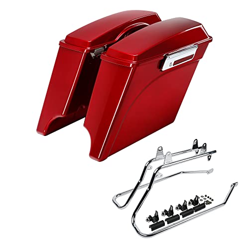 Saddlebags Red+Brackets Chrome