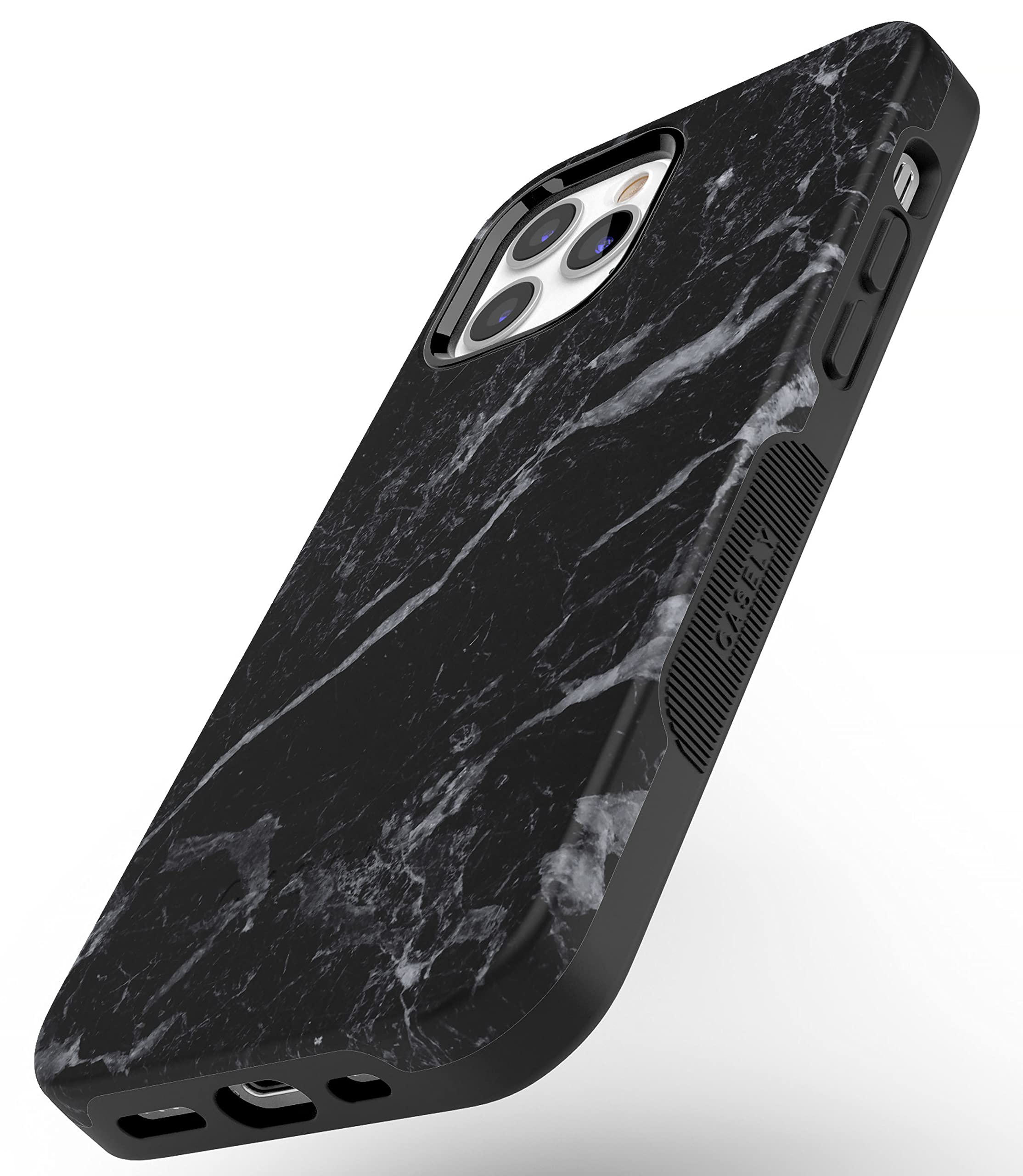 Casely iPhone 12 Pro Max Case with MagSafe - Premium Black Marble Protective Cover | Slim Fit, Shockproof & Wireless Charging Compatible | Perfect for Work, Travel & Everyday Use