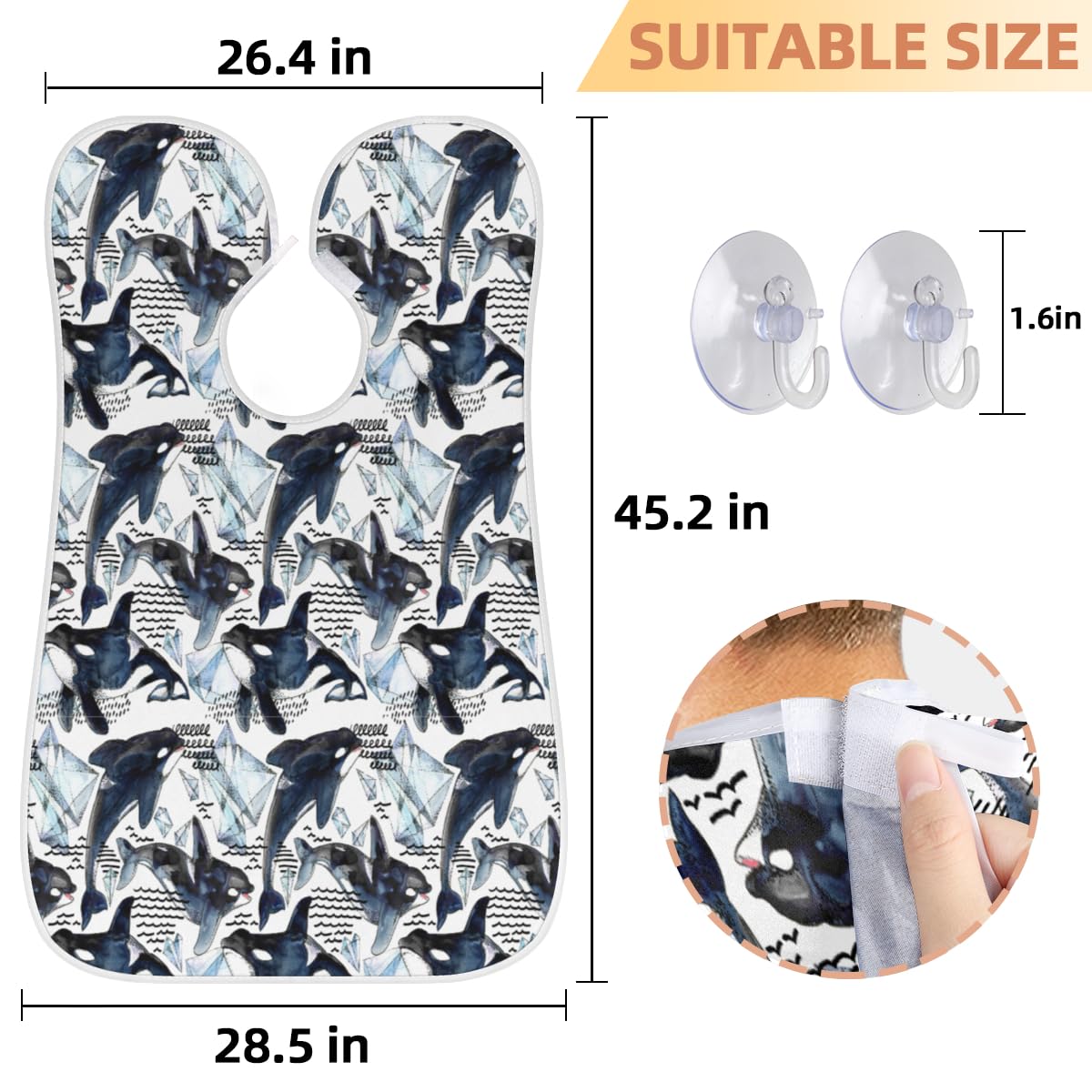 Non-Stick Waterproof Beard Bib for Men - Shaving Apron with Suction Cups, Ice Beard Catcher & Grooming Cloth - Perfect Gift for Husband or Dad (Birthday/Father's Day) - Ideal for Home Barbering & Wet Shaving