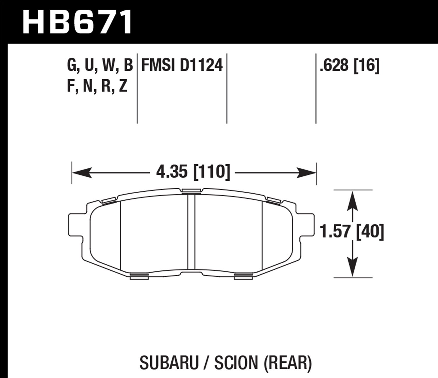 HB671Z.628 Ceramic Brake Pads for High-Performance Vehicles - Durable & Low Dust Braking Solution - Perfect for Daily Commuting & Track Racing