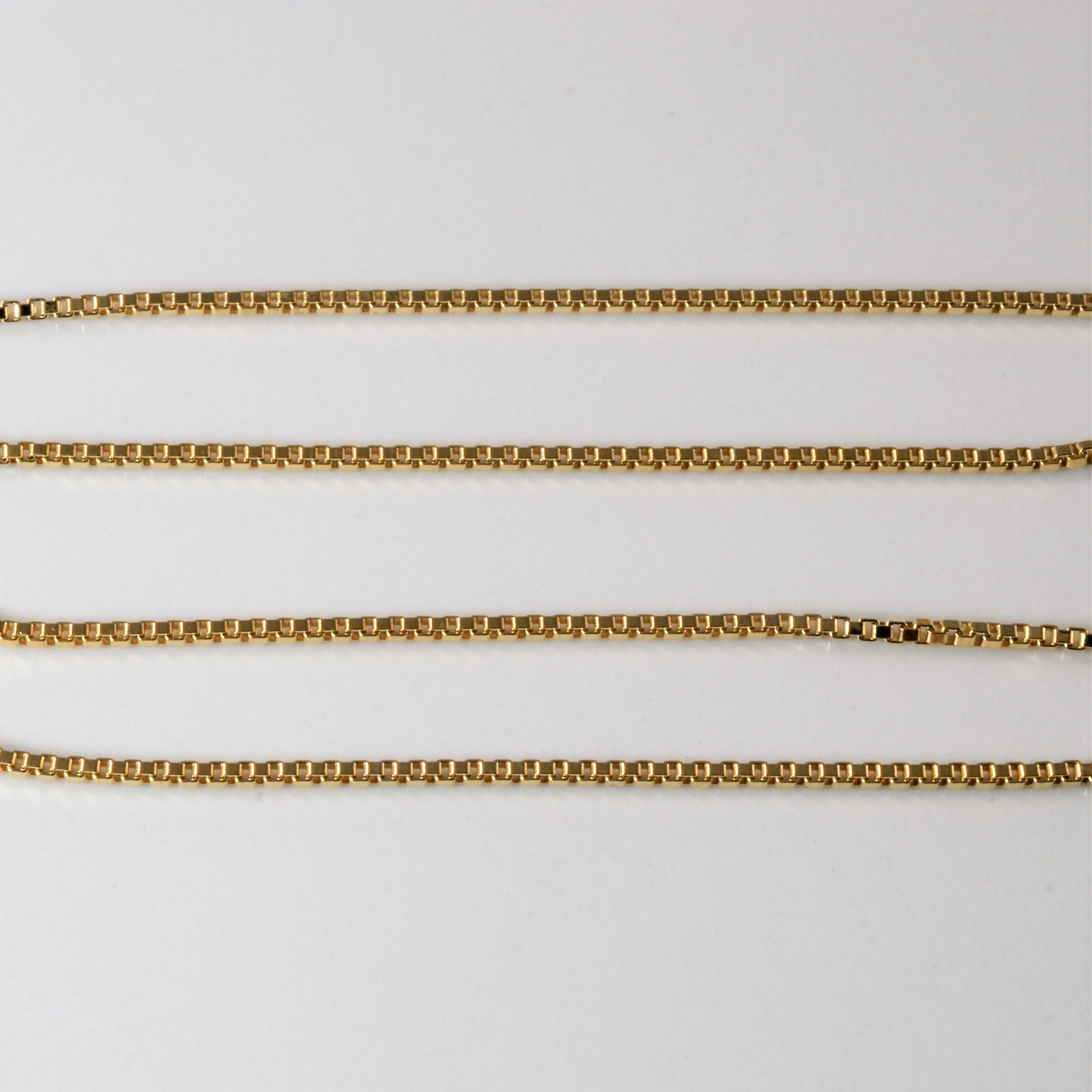 10K Yellow Gold Box Chain Necklace for Women - 16 Inch Solid Gold Box Link Chain - Perfect for Layering, Gifts & Everyday Wear
