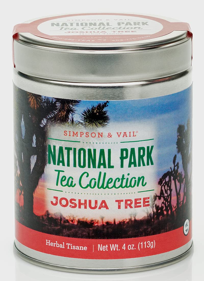 Simpson & Vail Joshua Tree National Park Herbal Tea - 4oz Tin (50 Cups) | Caffeine-Free Organic Herbal Blend for Relaxation & Wellness | Perfect for Camping, Hiking & Home Tea Time