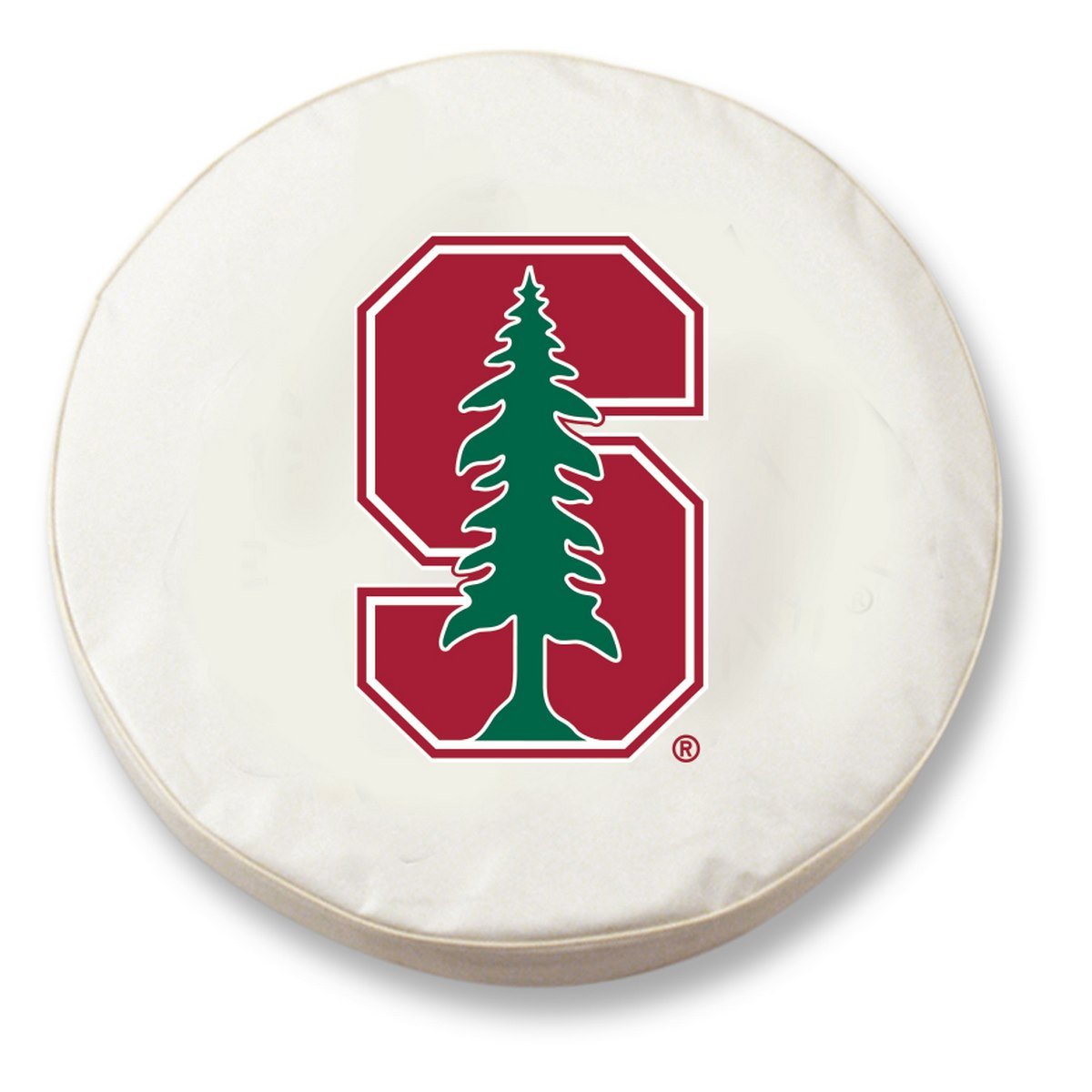 Holland Bar Stool Co. Stanford Cardinal HBS White Vinyl Fitted Spare Tire Cover - Perfect for Trucks, SUVs, and Outdoor Adventures