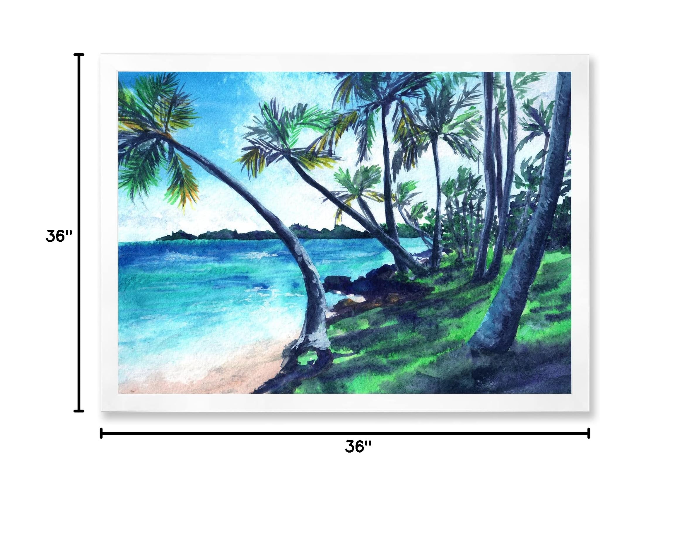 Tropical Beach Wall Art - Summer Paradise Coastal Framed Print for Home & Office Decor | Perfect for Living Room, Bedroom, Beach House & Vacation Rental Decorations