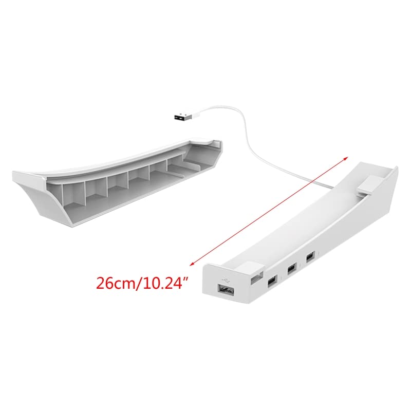 Palumma PS5 Console Horizontal Stand with 4 USB Ports - Compatible with PS5 Disc & Digital Edition - Durable Support Base for Gaming Setup - Perfect for Living Room, Bedroom & Game Room Organization