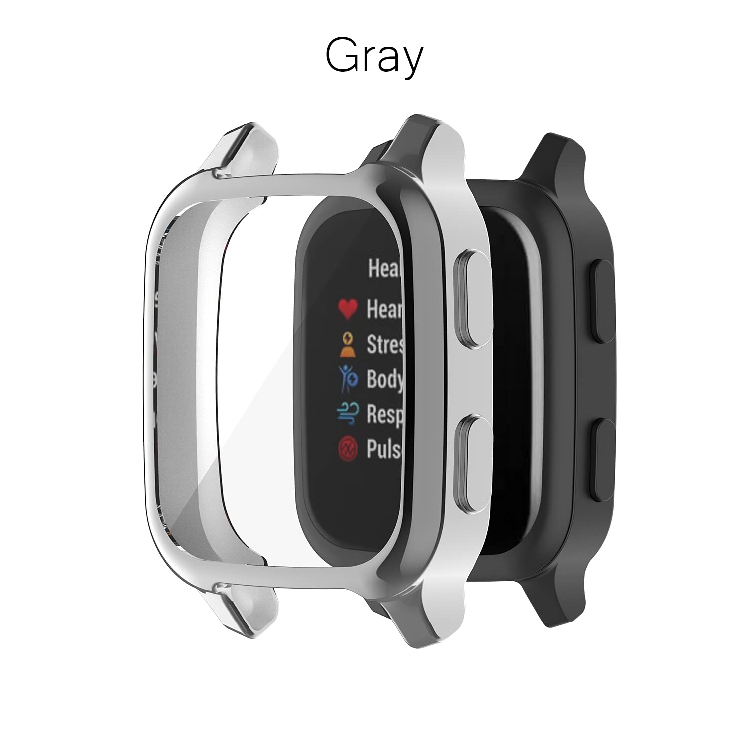 Premium 3-Pack Garmin Venu SQ & Venu SQ Music Screen Protectors - Soft TPU Bezel (Black/Gray/Clear) - Anti-Scratch, Bubble-Free Protection for Workouts & Outdoor Activities