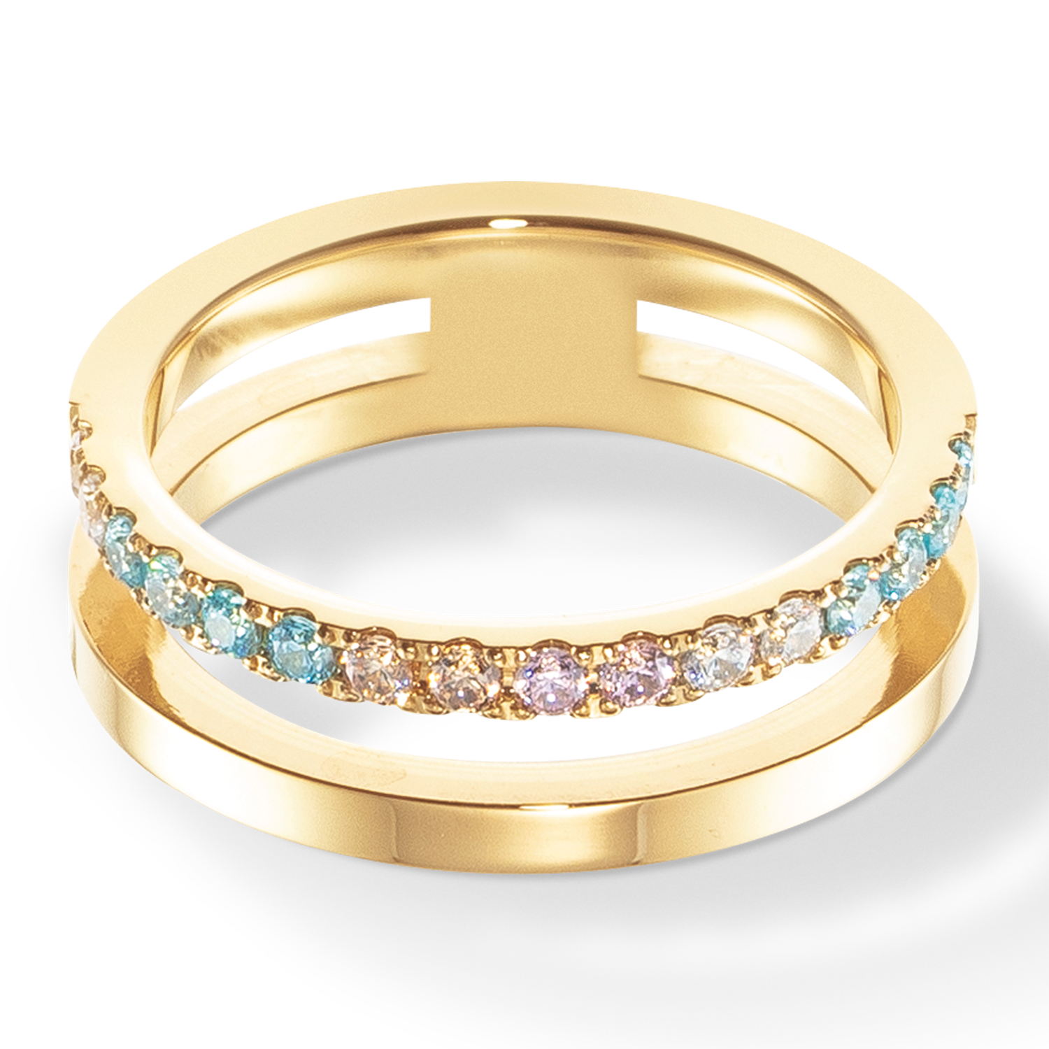 Eternal Unity Ring - 14K Gold Multicolor Pastel Wedding Band for Women, Perfect for Engagement, Anniversary & Romantic Gifts